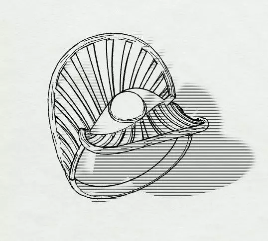 Celestial Fan Ring 19MM-4gm 3D print model_3