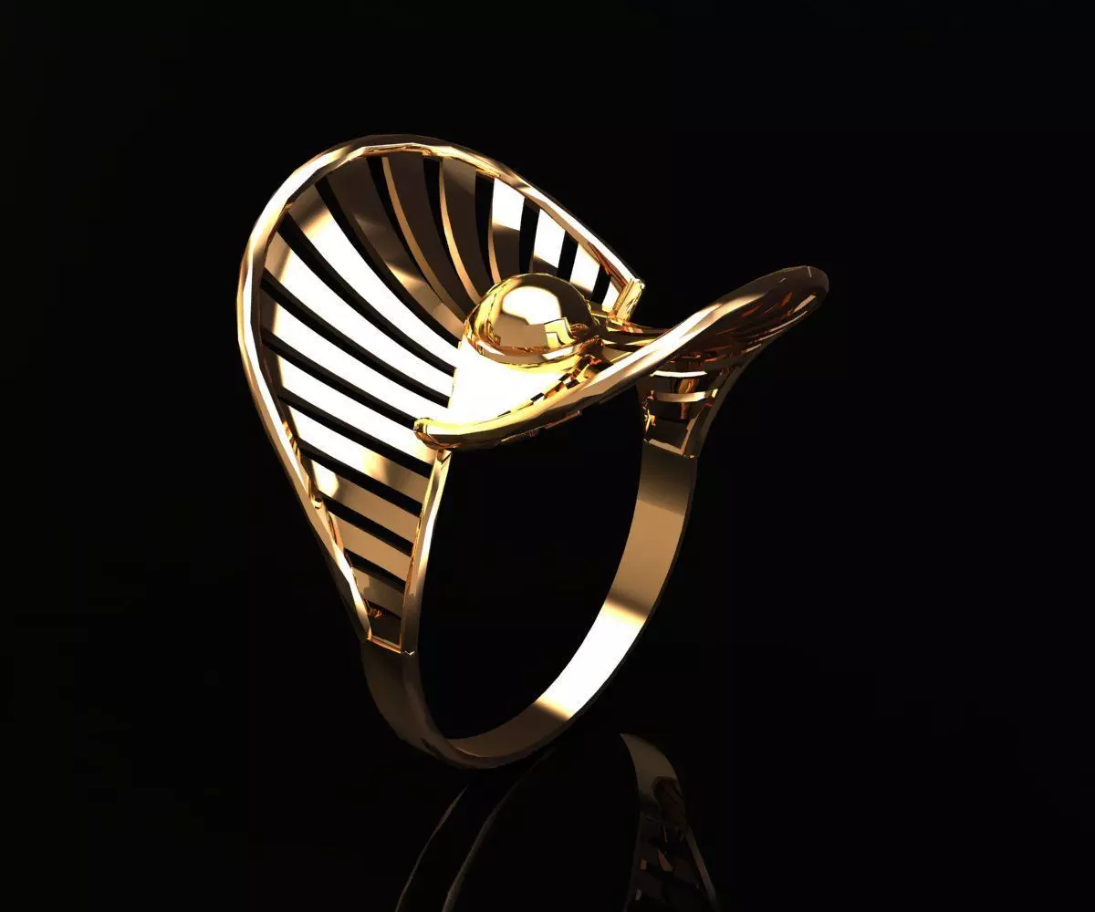 Celestial Fan Ring 19MM-4gm 3D print model_7