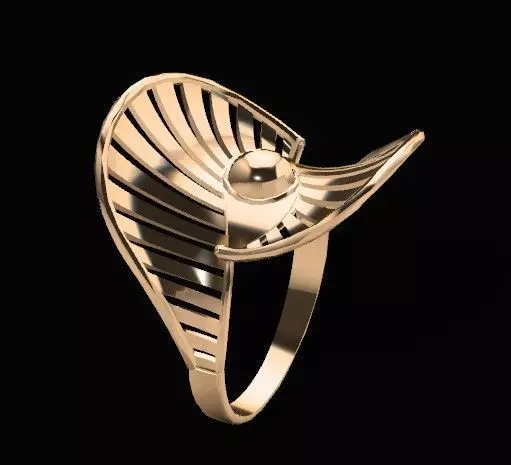 Celestial Fan Ring 19MM-4gm 3D print model_2