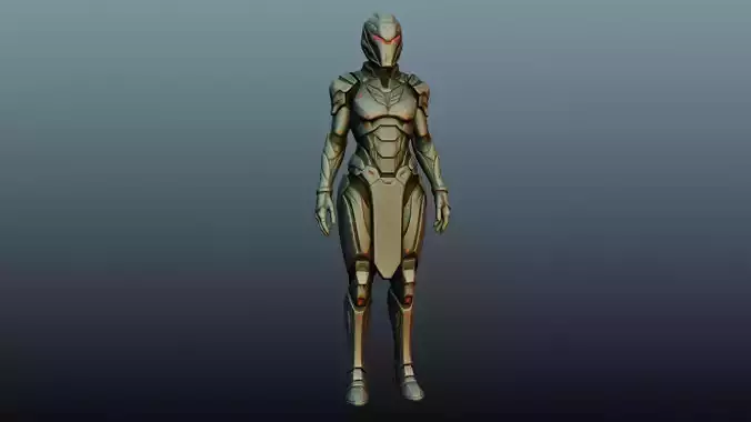 Fantasy female  army character KM-7