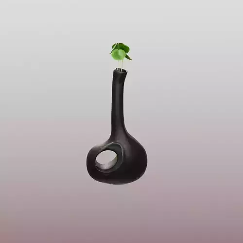 Modern Artistic Black Vase With Organic Cutout Design