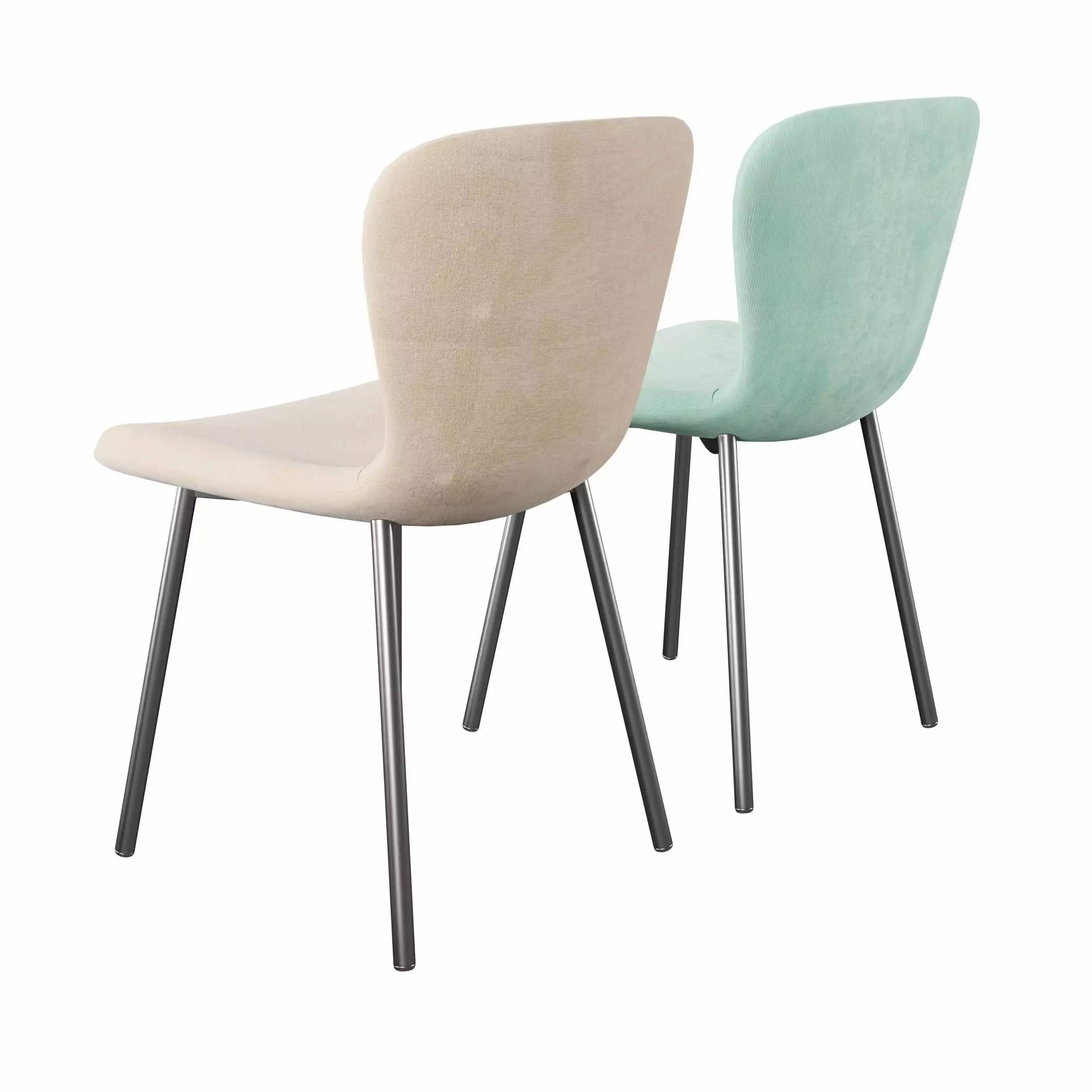 fabric dining chair 3D model_3