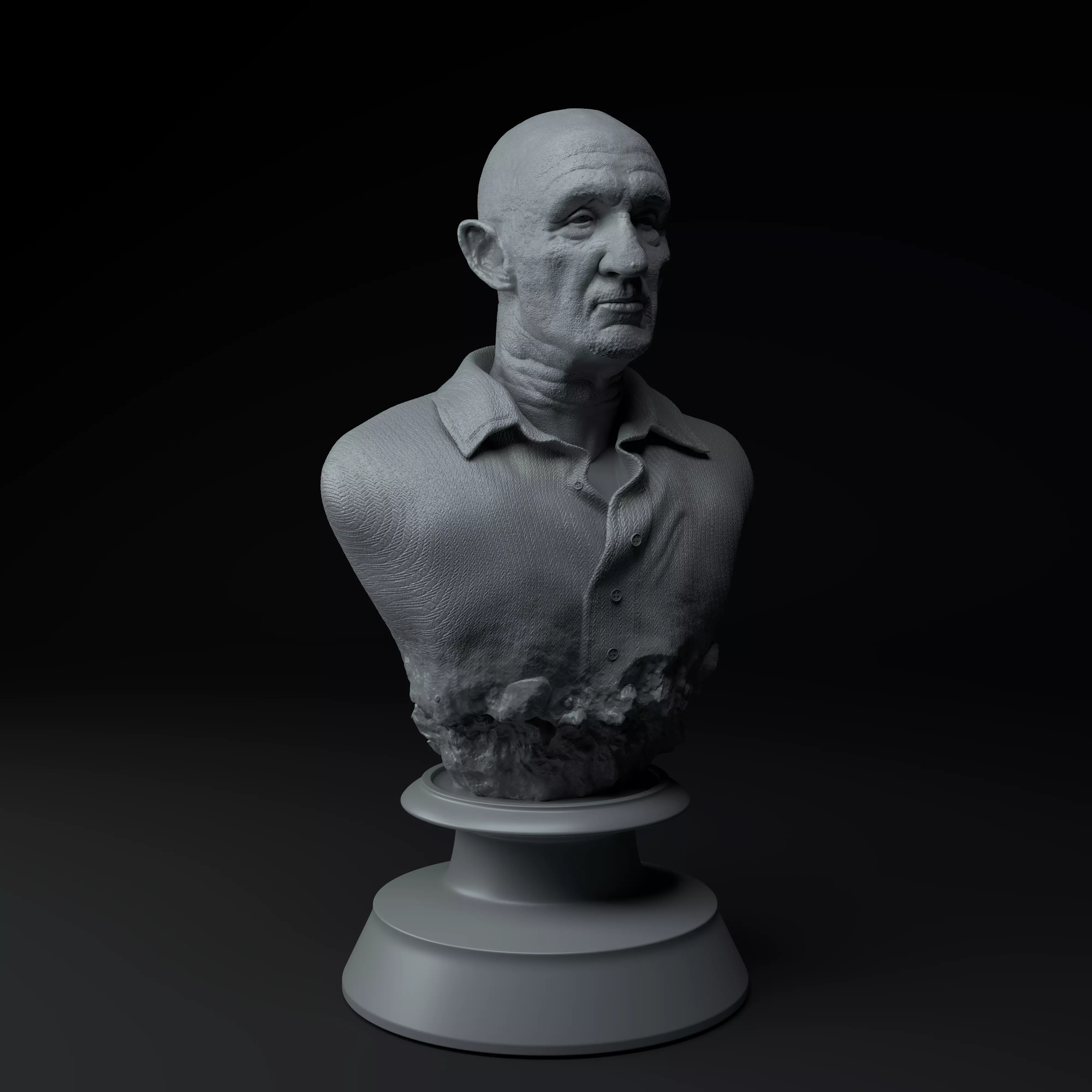 Mike Ehrmantraut Breaking Bad Premium 3D Bust STL 3D model_7