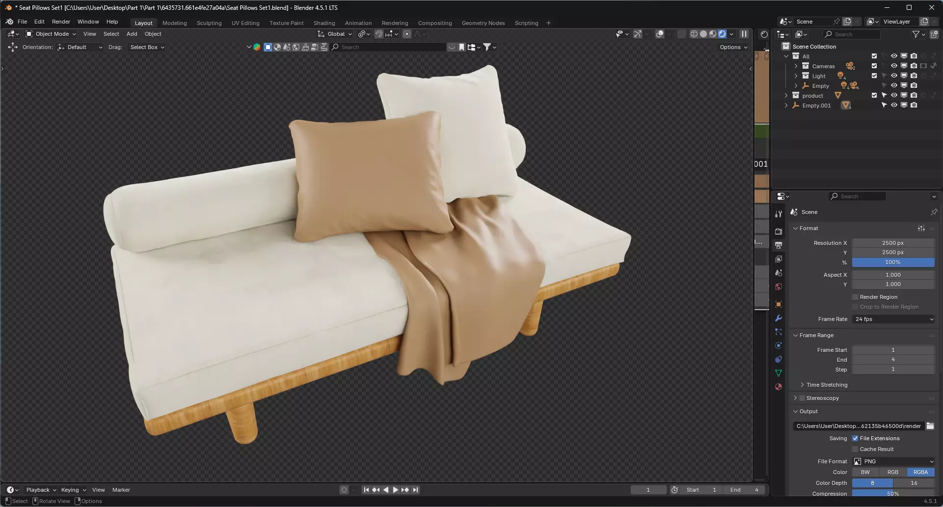 Outdoor Sofa 3D model_5