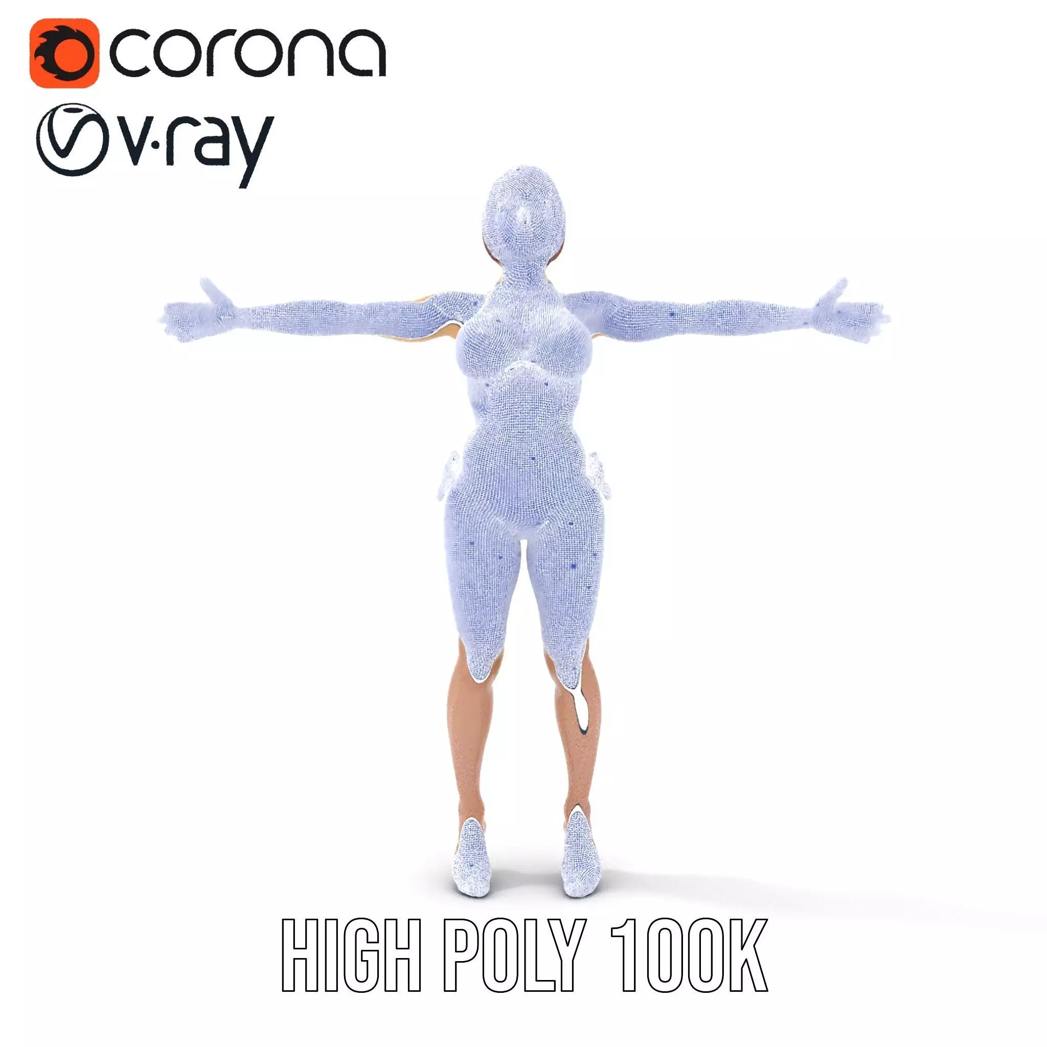 Azure Swimsuit Character model pack Low-poly 3D model_28