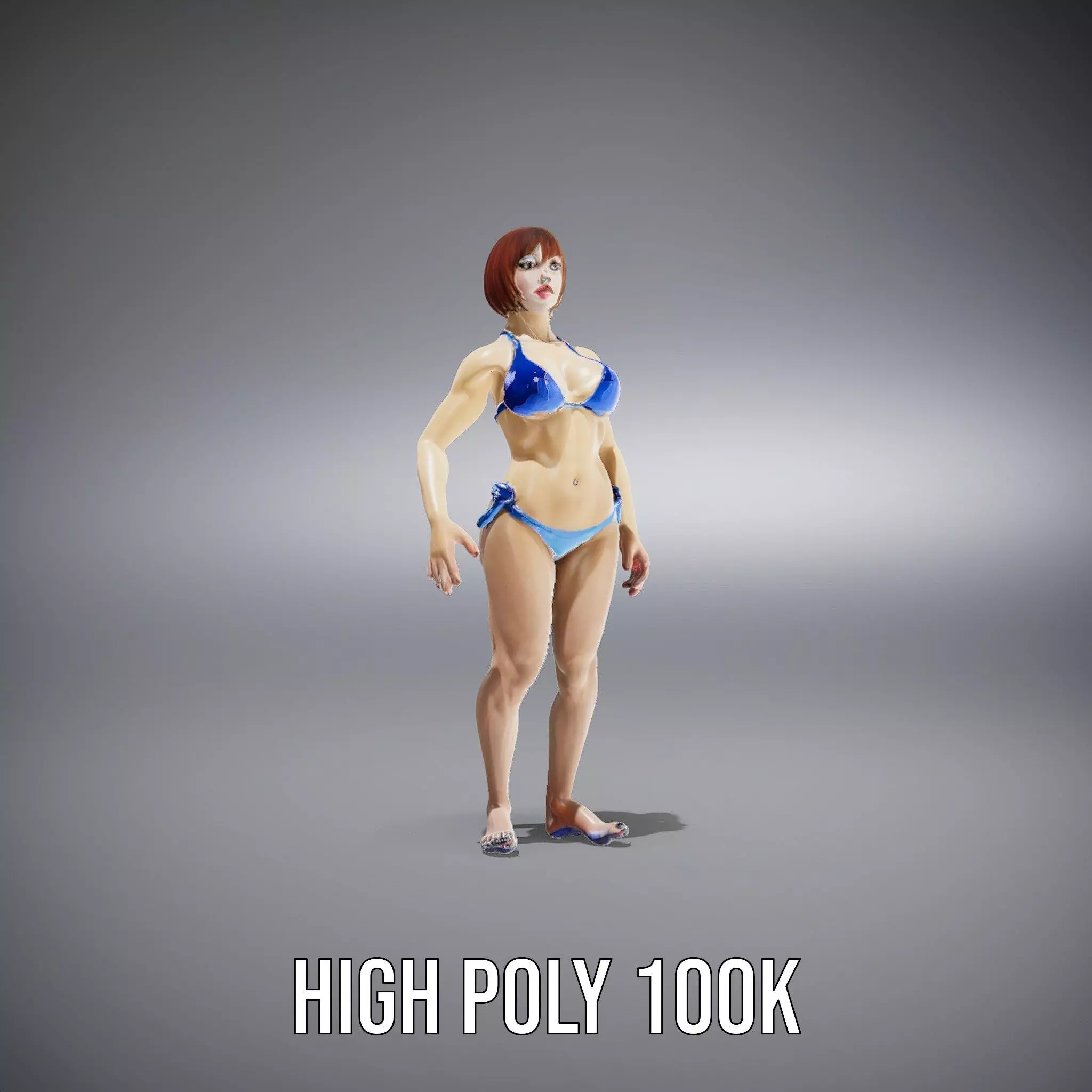Azure Swimsuit Character model pack Low-poly 3D model_8