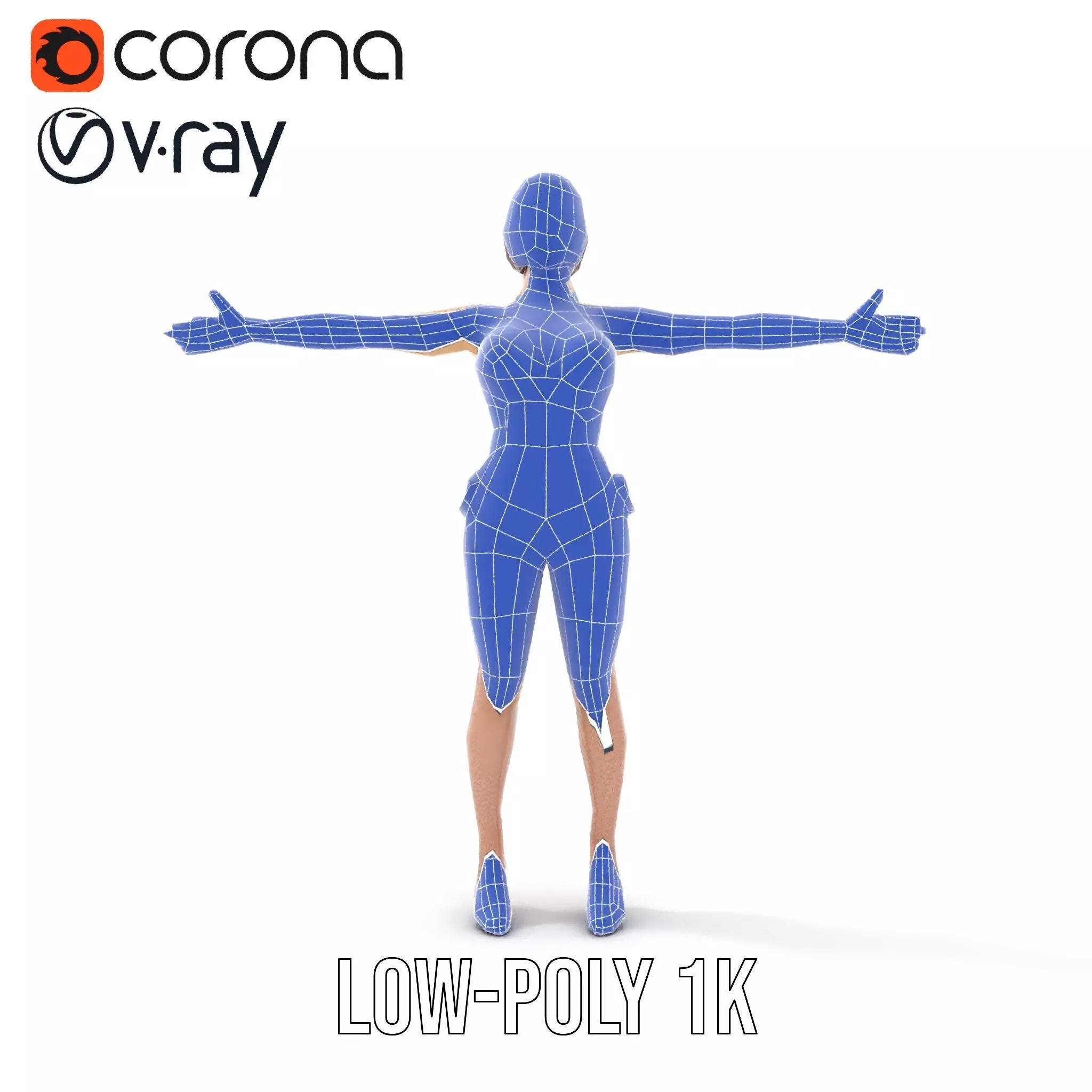 Azure Swimsuit Character model pack Low-poly 3D model_7