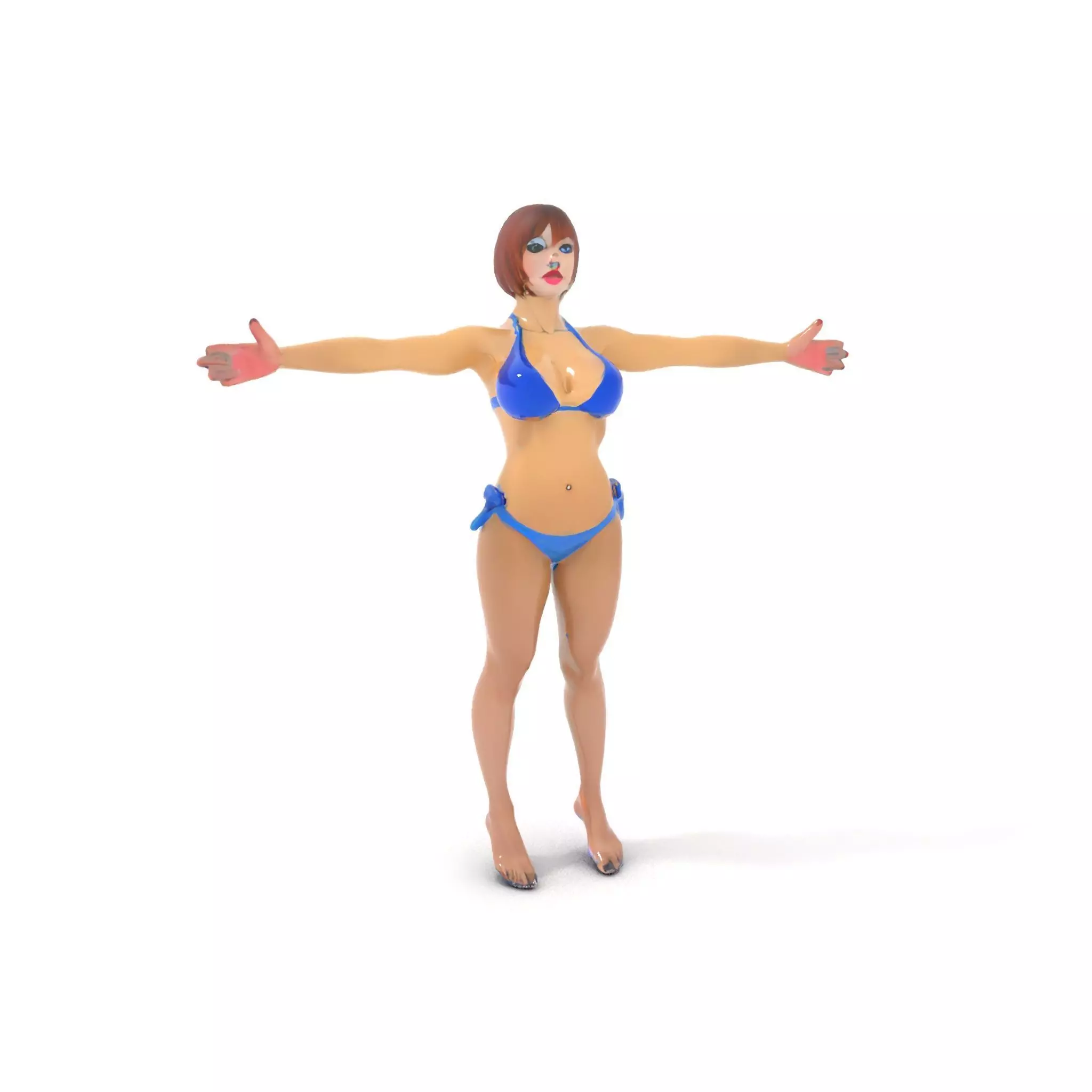 Azure Swimsuit Character model pack Low-poly 3D model_11