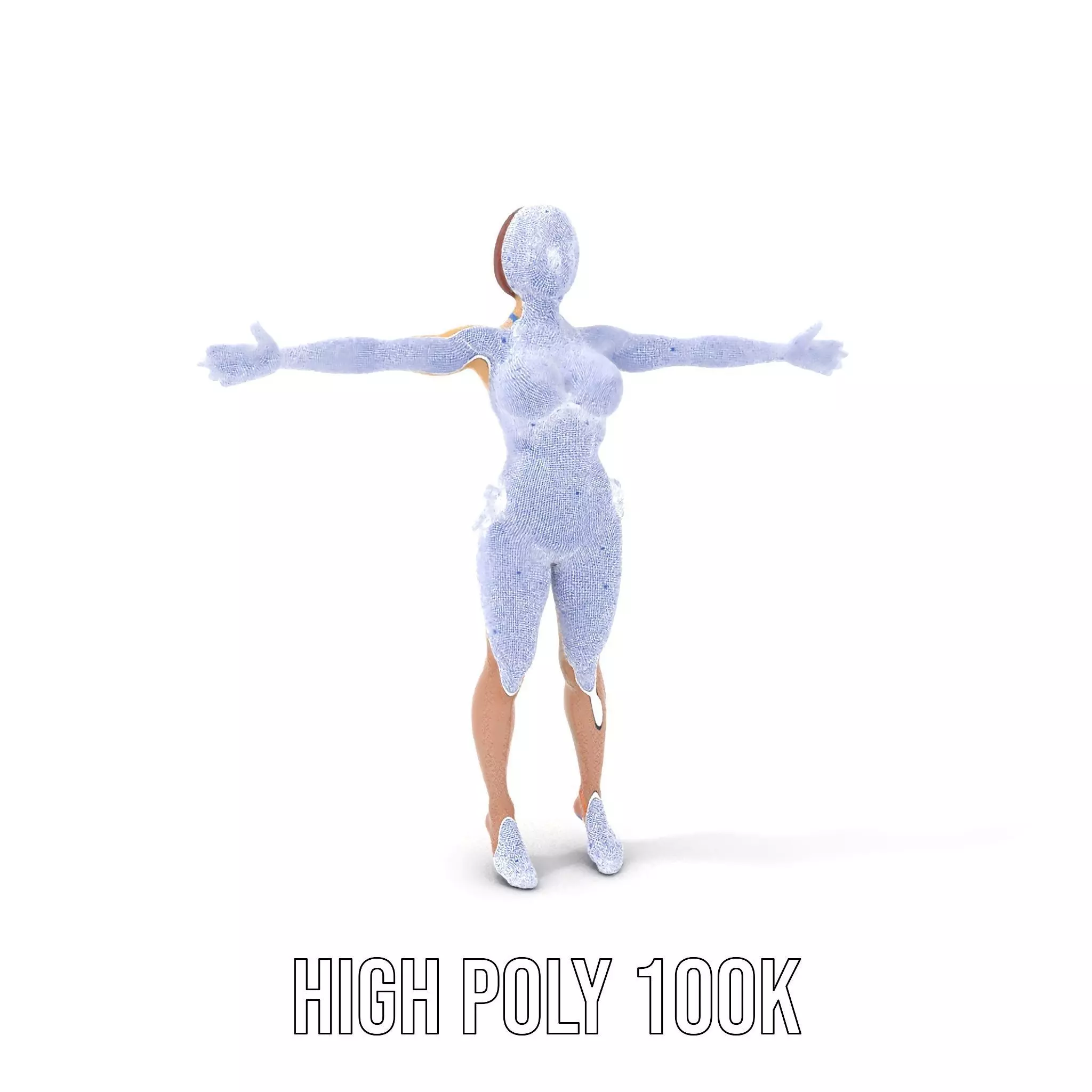 Azure Swimsuit Character model pack Low-poly 3D model_4