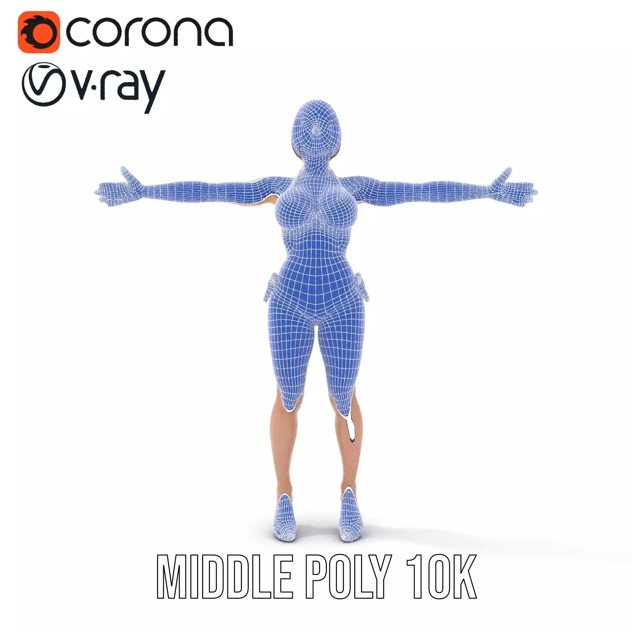 Azure Swimsuit Character model pack Low-poly 3D model_6