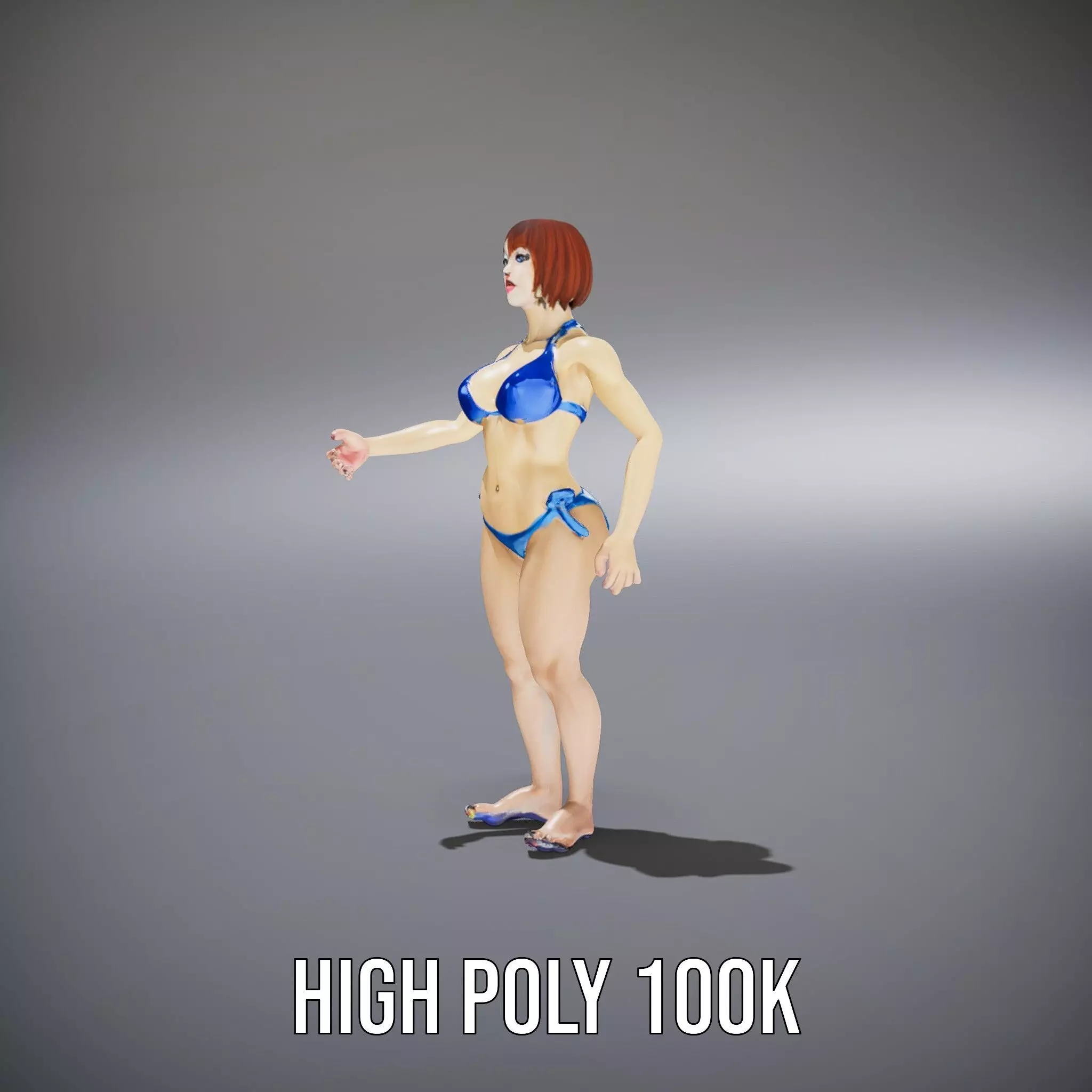 Azure Swimsuit Character model pack Low-poly 3D model_10