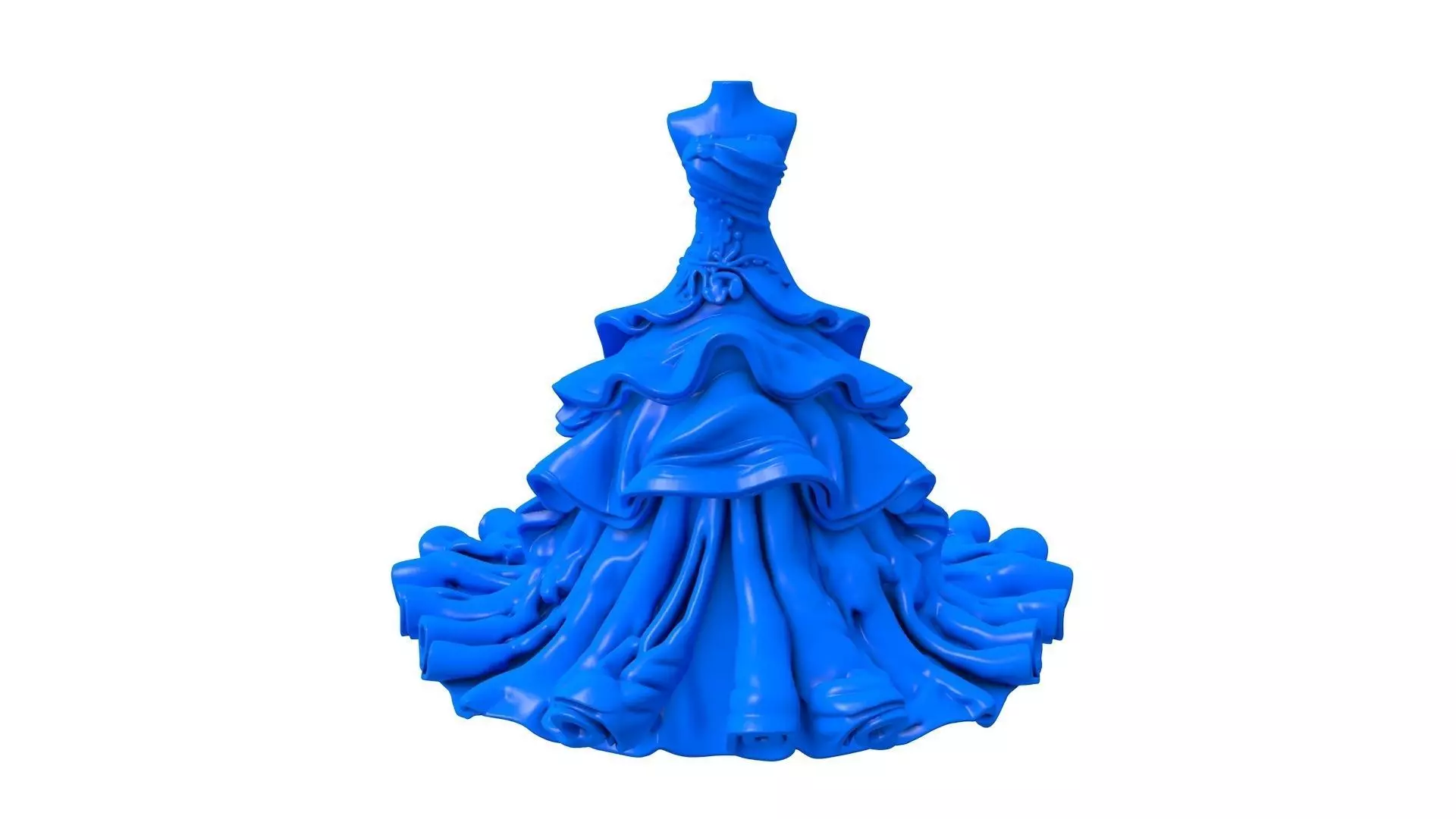 bridal gown - bridal dress - Cartoon Bride 3D print model