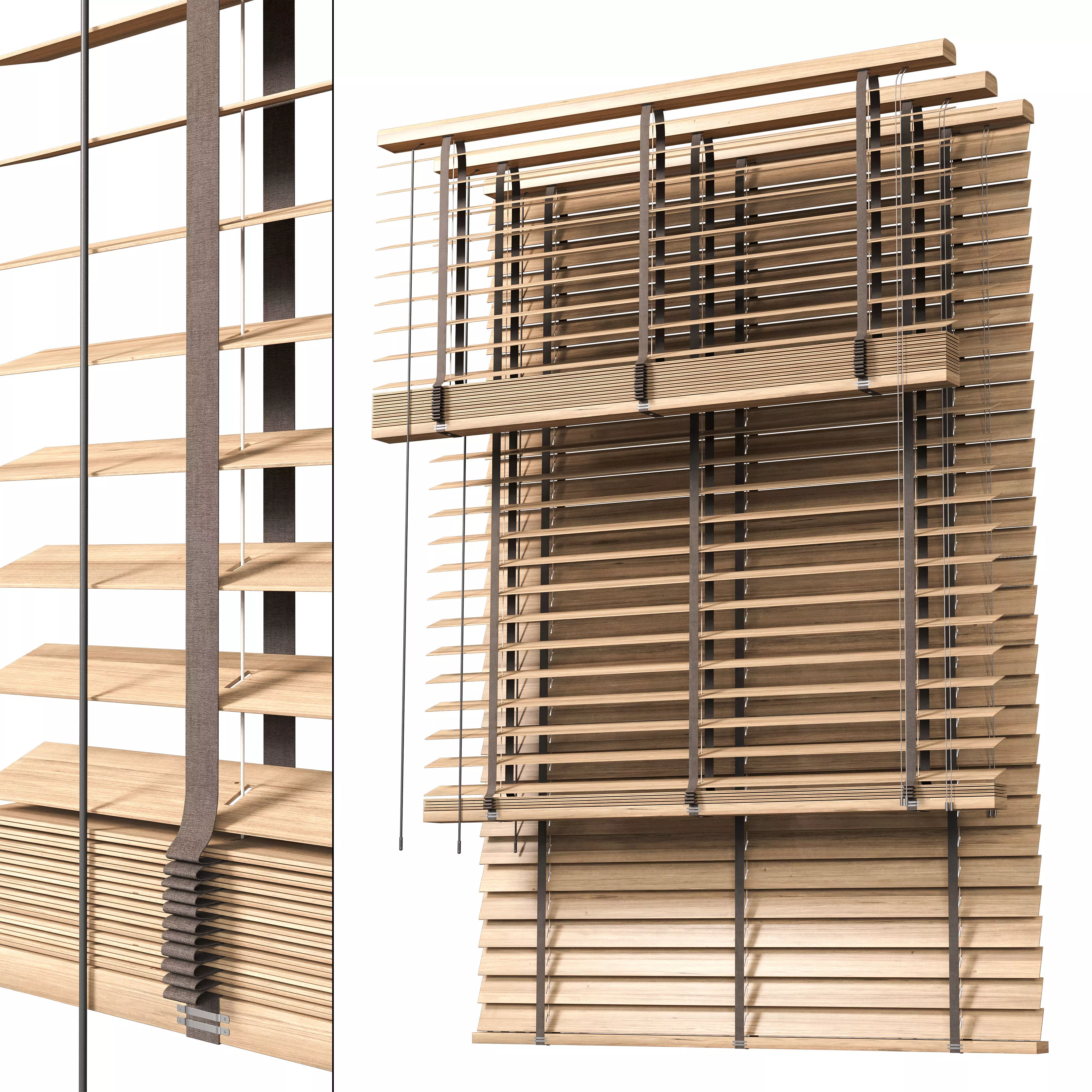 Wooden Blinds Set 40 3D model_0
