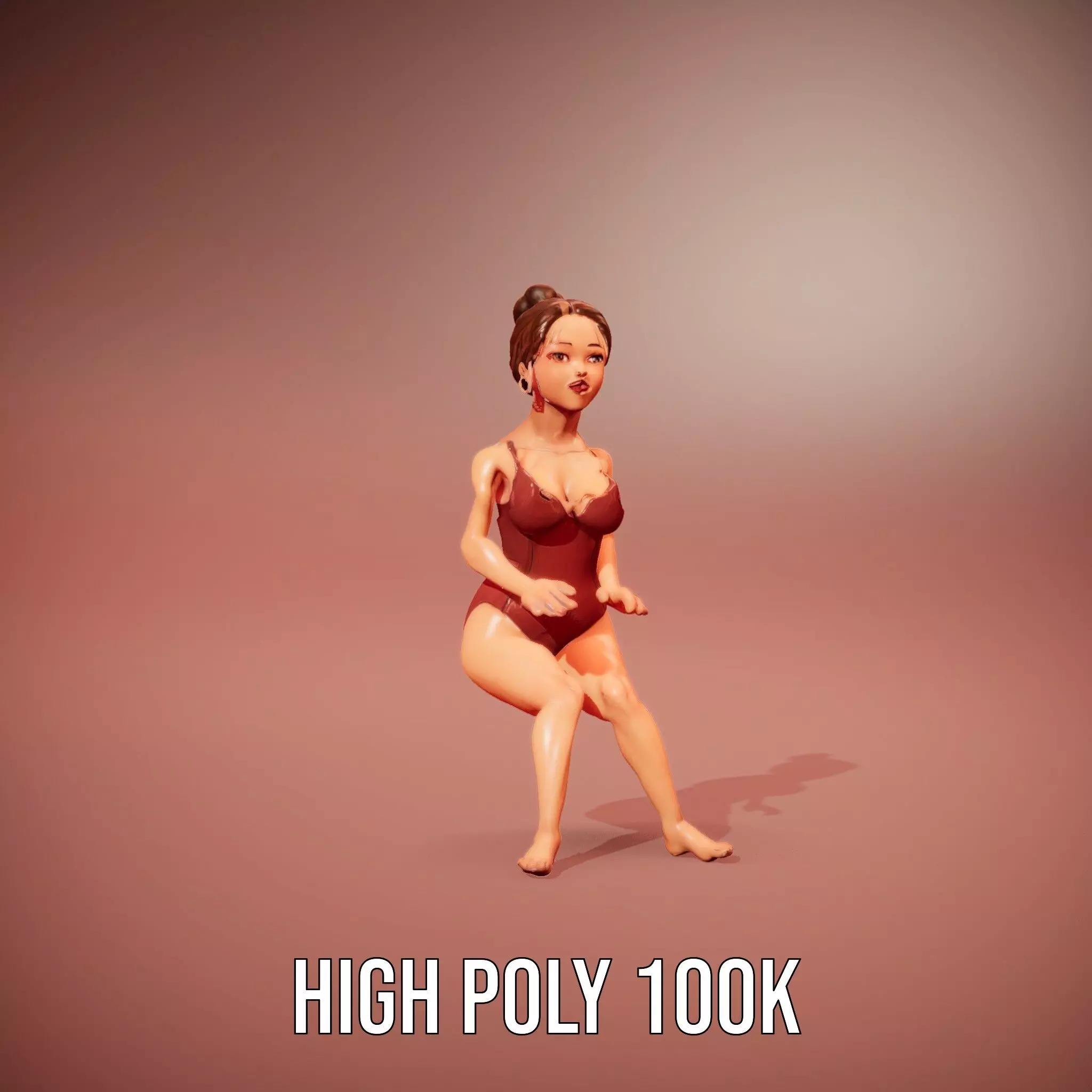 Stylized Swimsuit Character model pack Low-poly 3D model_9