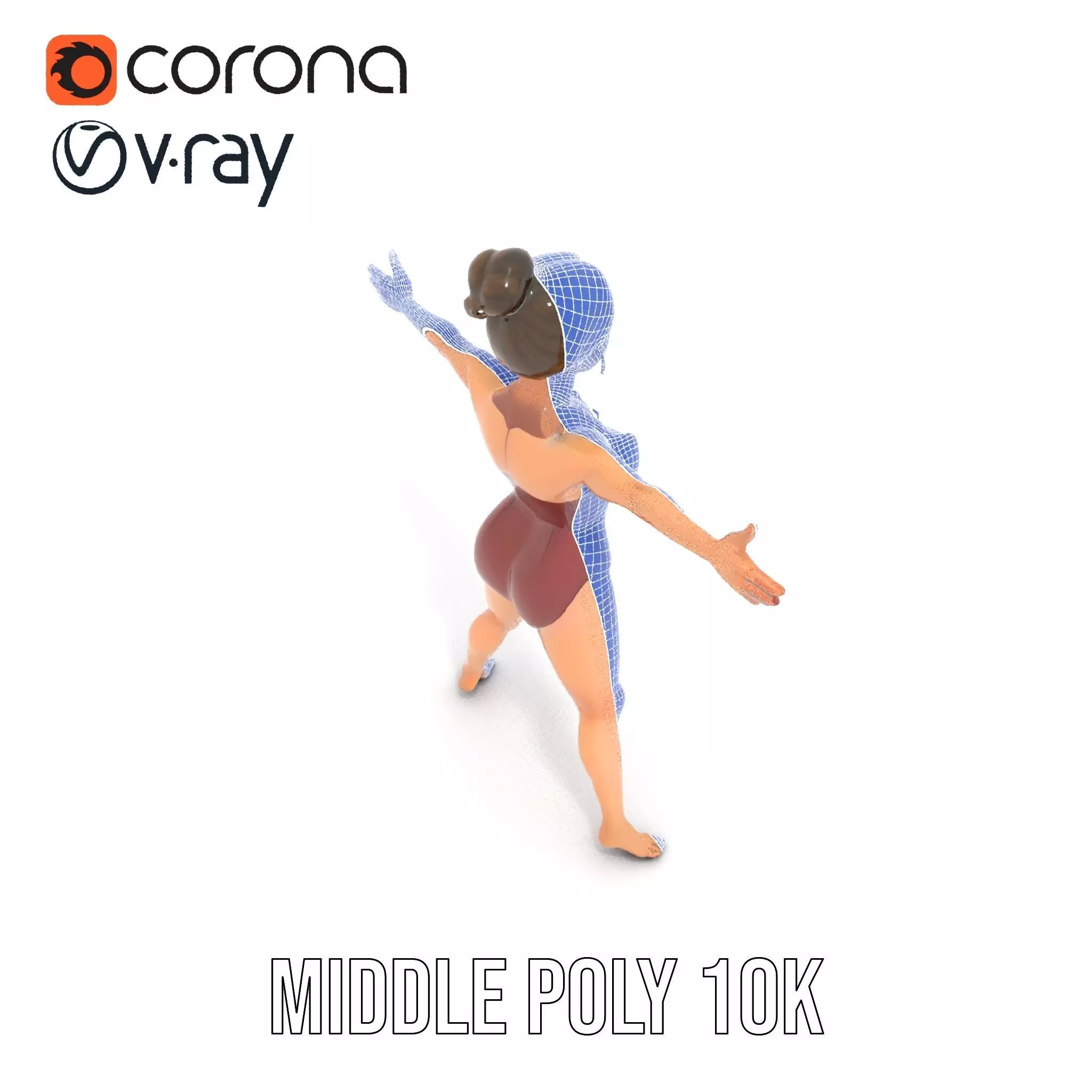 Stylized Swimsuit Character model pack Low-poly 3D model_29