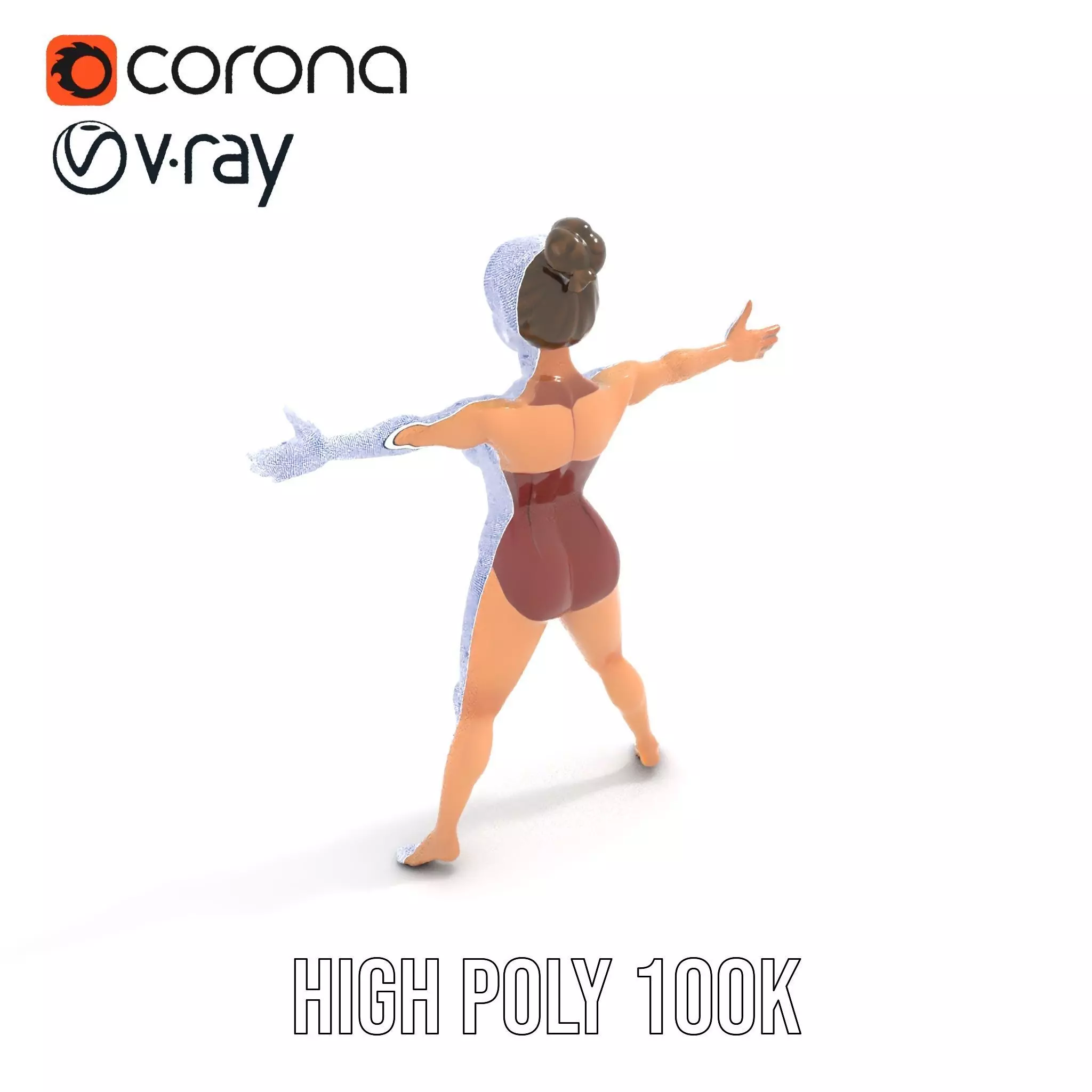 Stylized Swimsuit Character model pack Low-poly 3D model_25