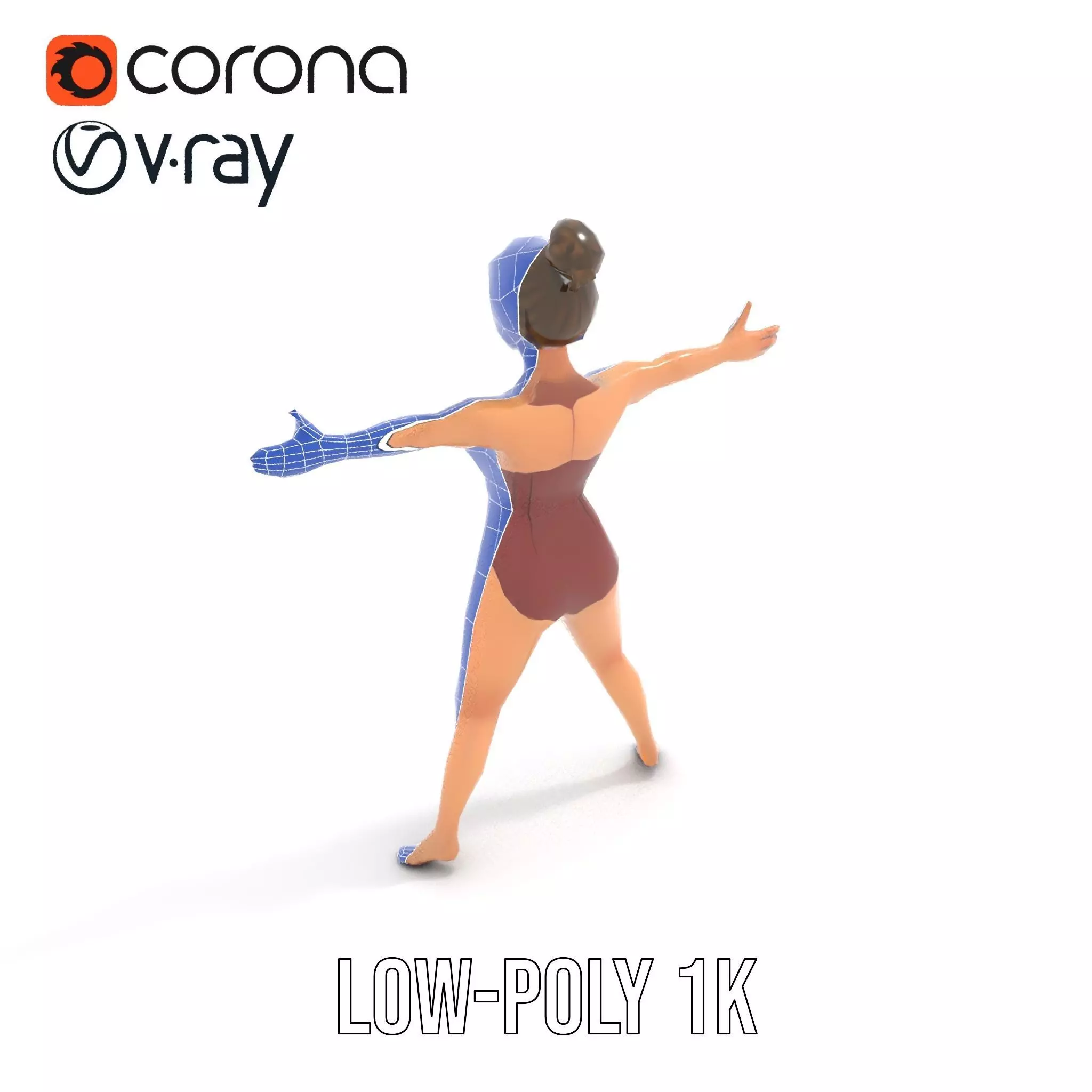 Stylized Swimsuit Character model pack Low-poly 3D model_19