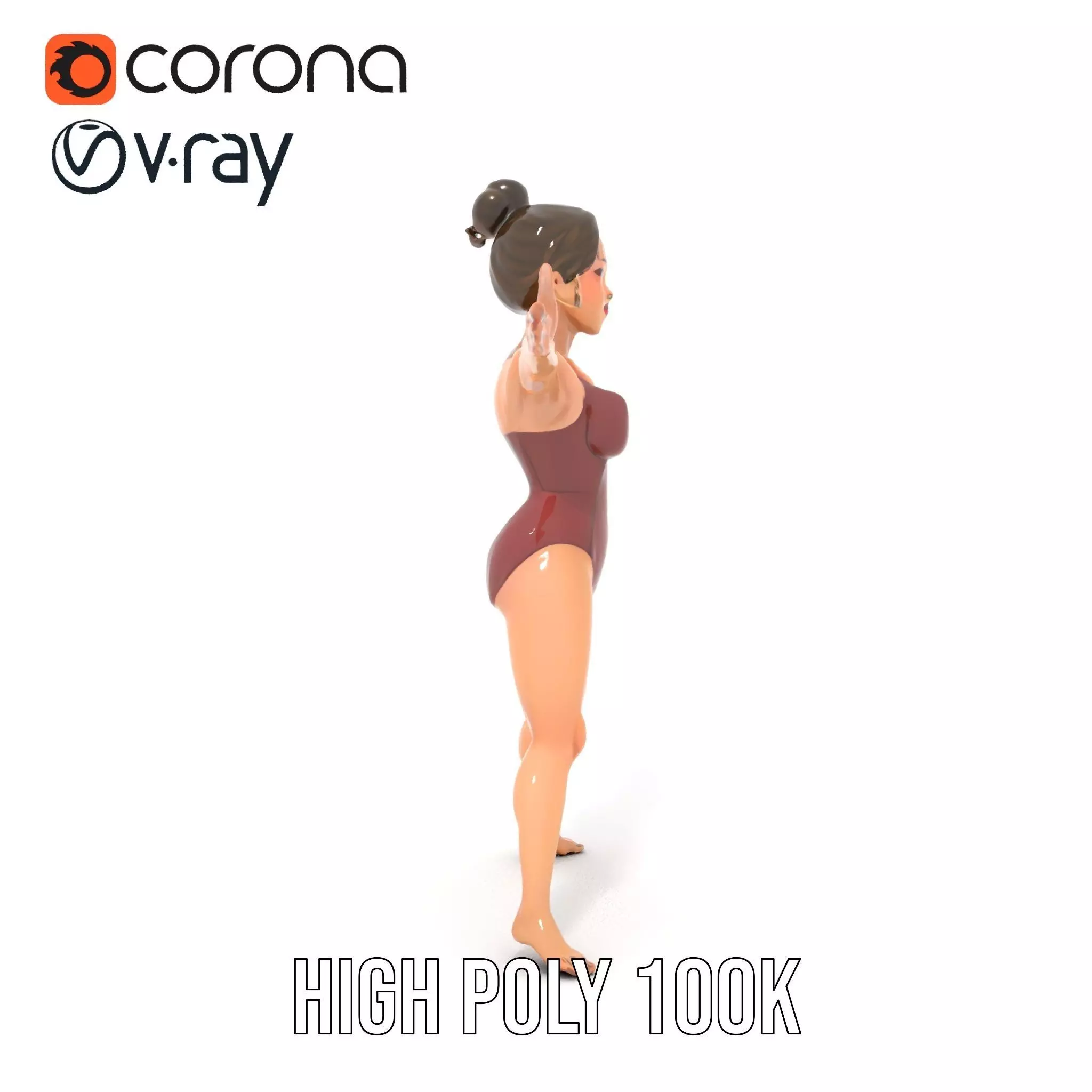 Stylized Swimsuit Character model pack Low-poly 3D model_28