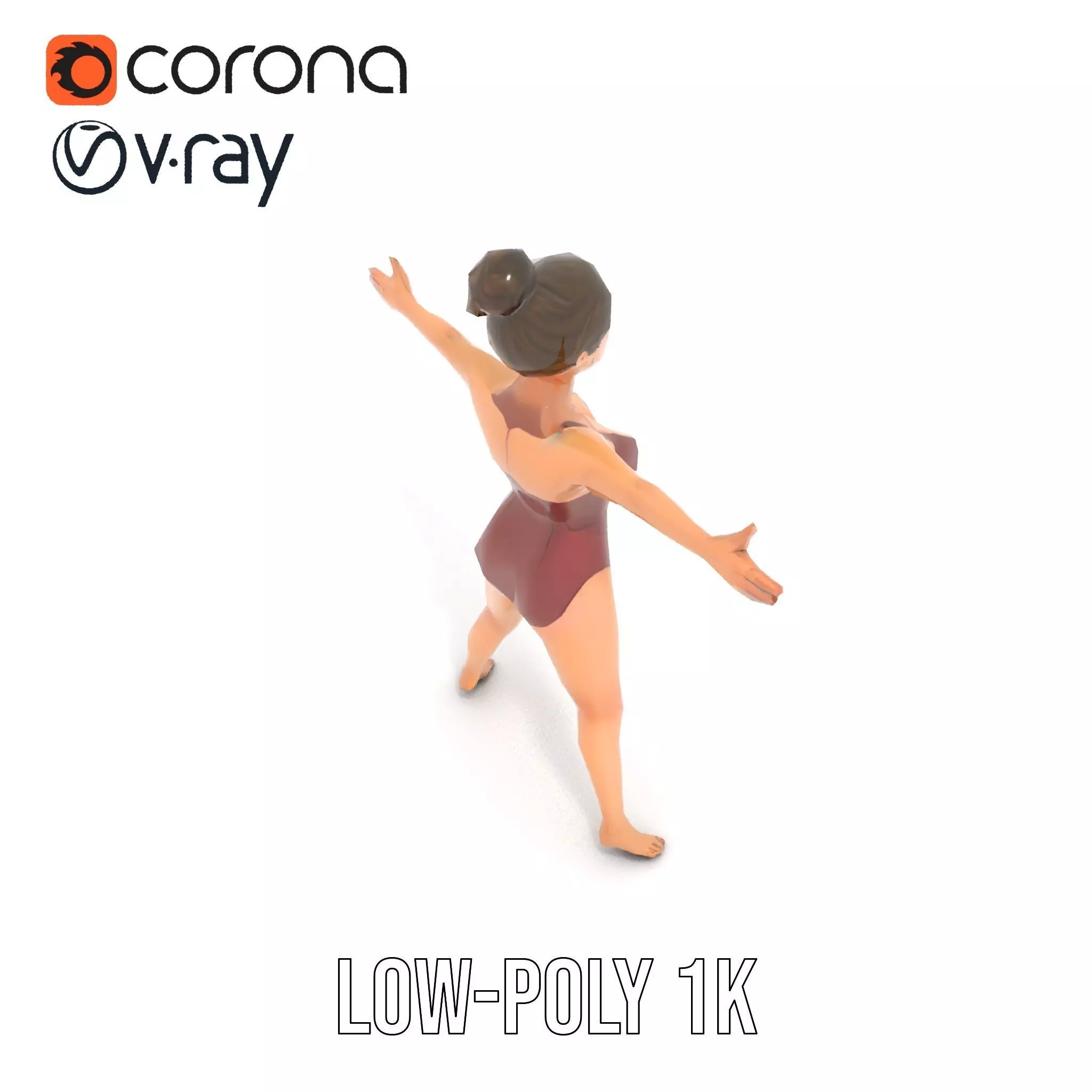 Stylized Swimsuit Character model pack Low-poly 3D model_24