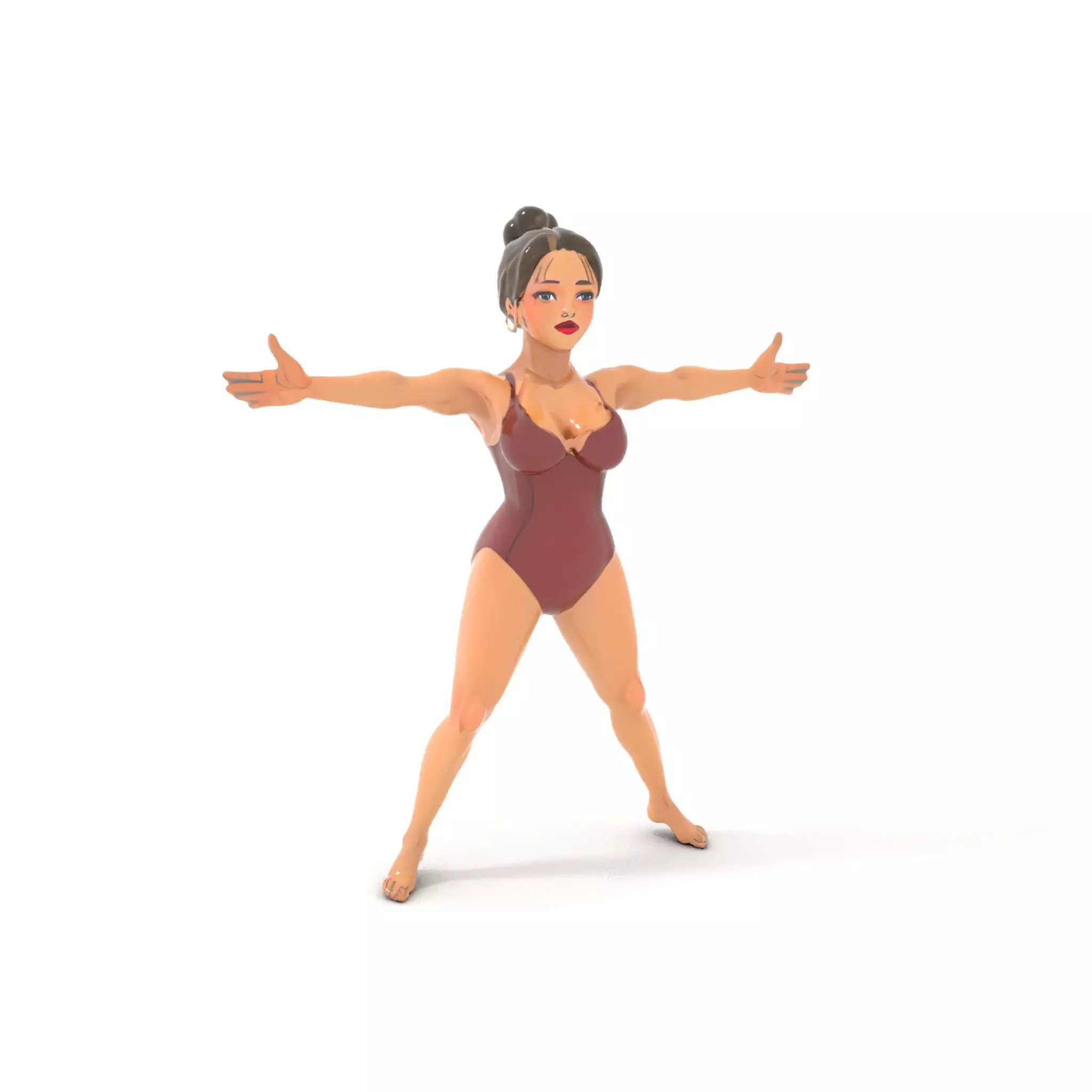 Stylized Swimsuit Character model pack Low-poly 3D model_0