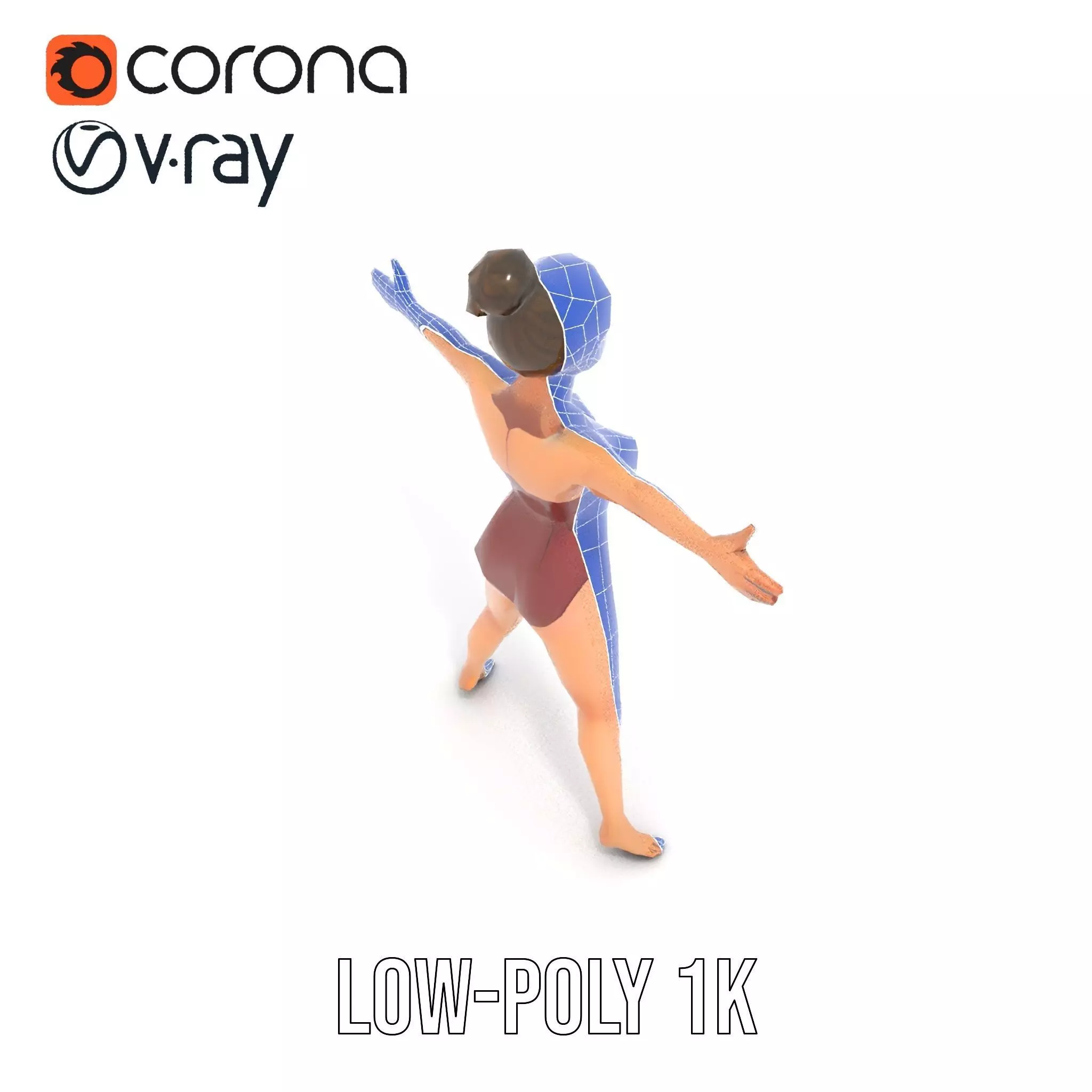 Stylized Swimsuit Character model pack Low-poly 3D model_30