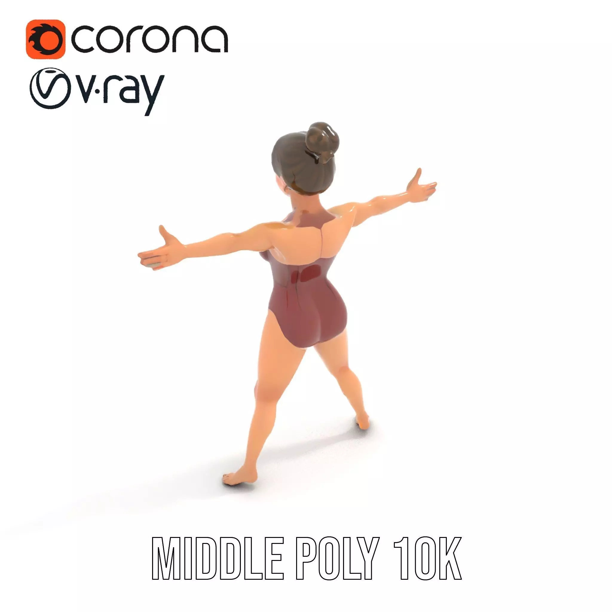 Stylized Swimsuit Character model pack Low-poly 3D model_5