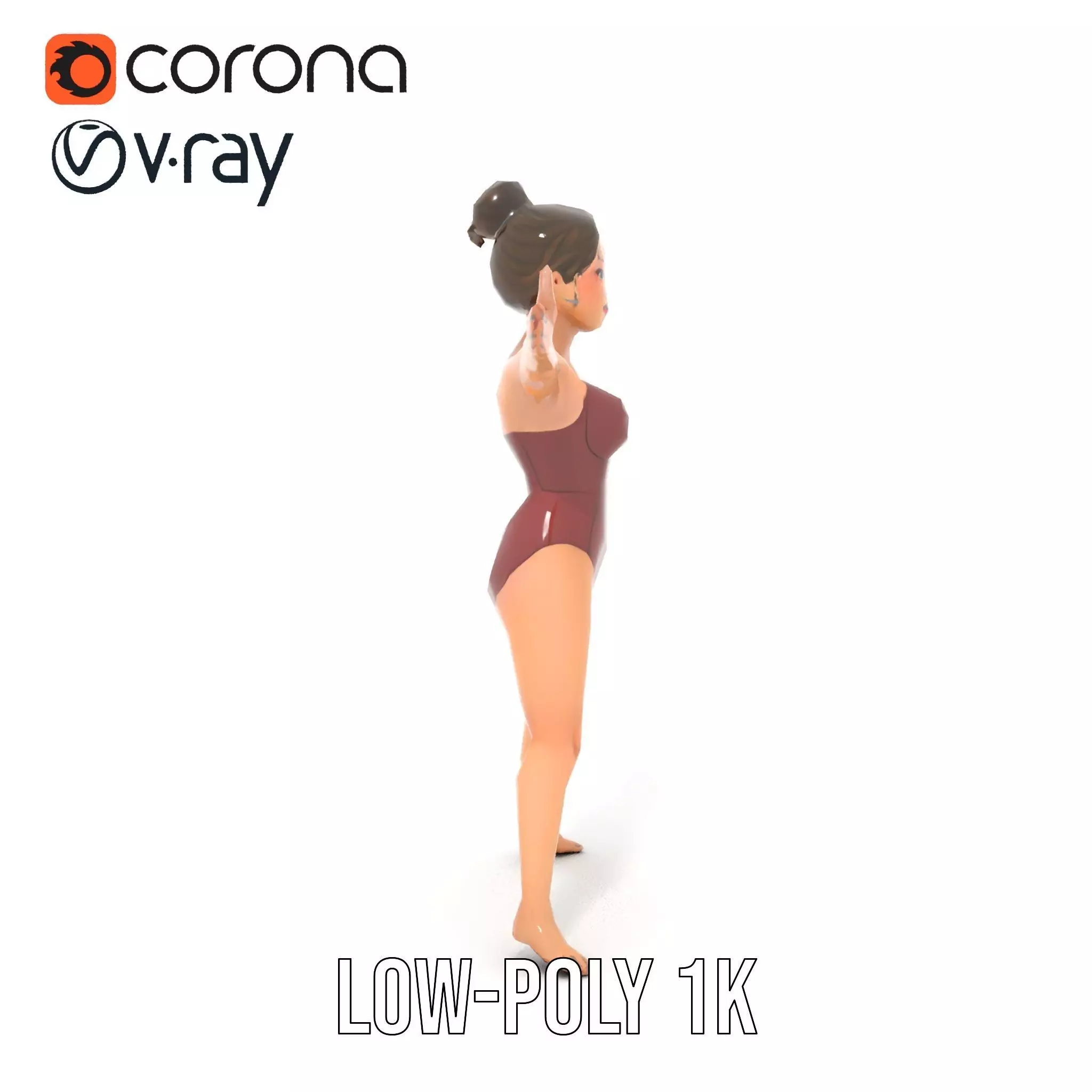 Stylized Swimsuit Character model pack Low-poly 3D model_16