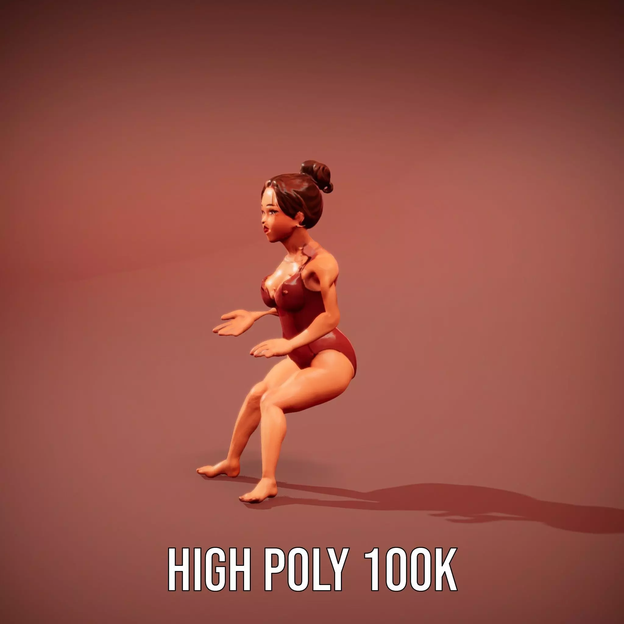 Stylized Swimsuit Character model pack Low-poly 3D model_12