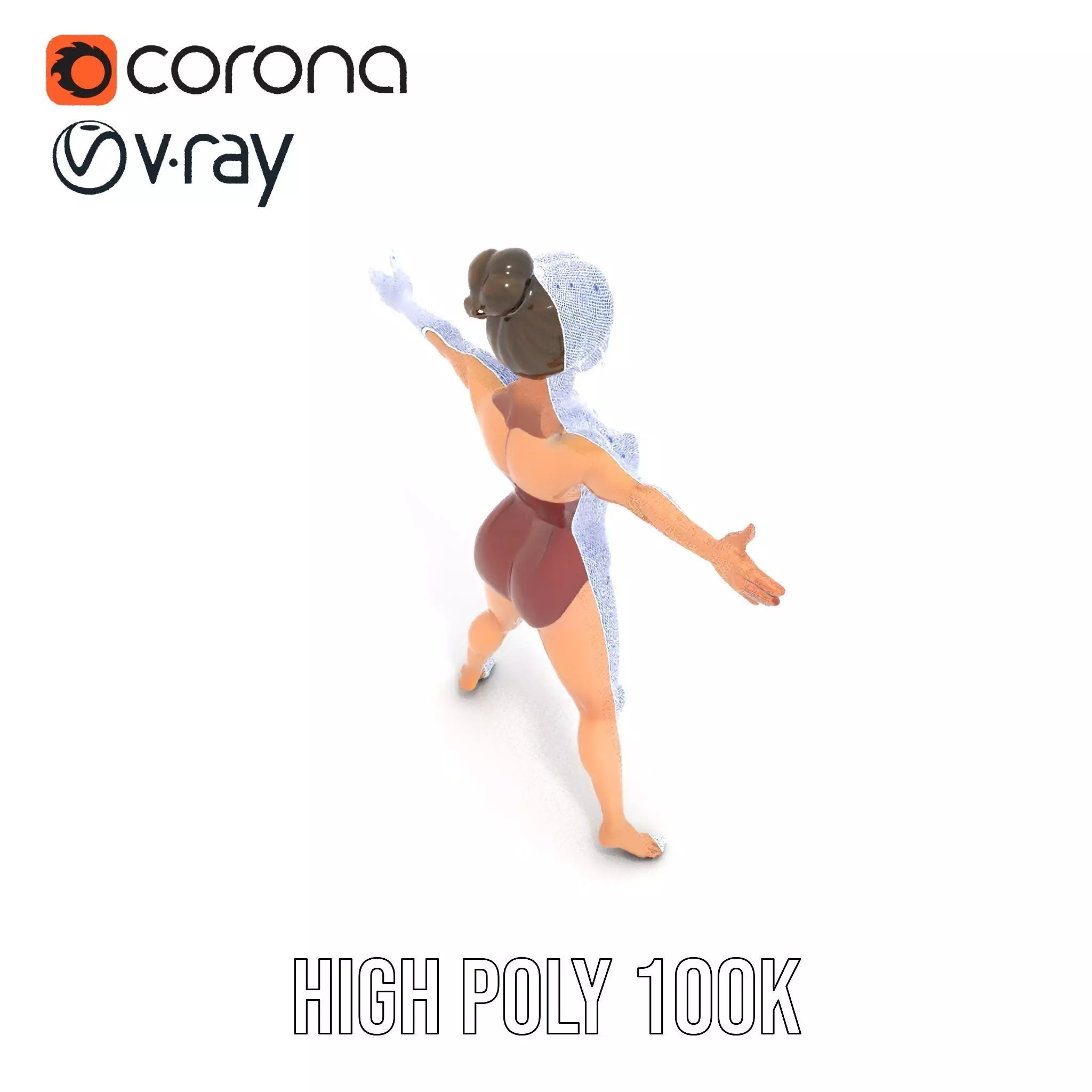 Stylized Swimsuit Character model pack Low-poly 3D model_32