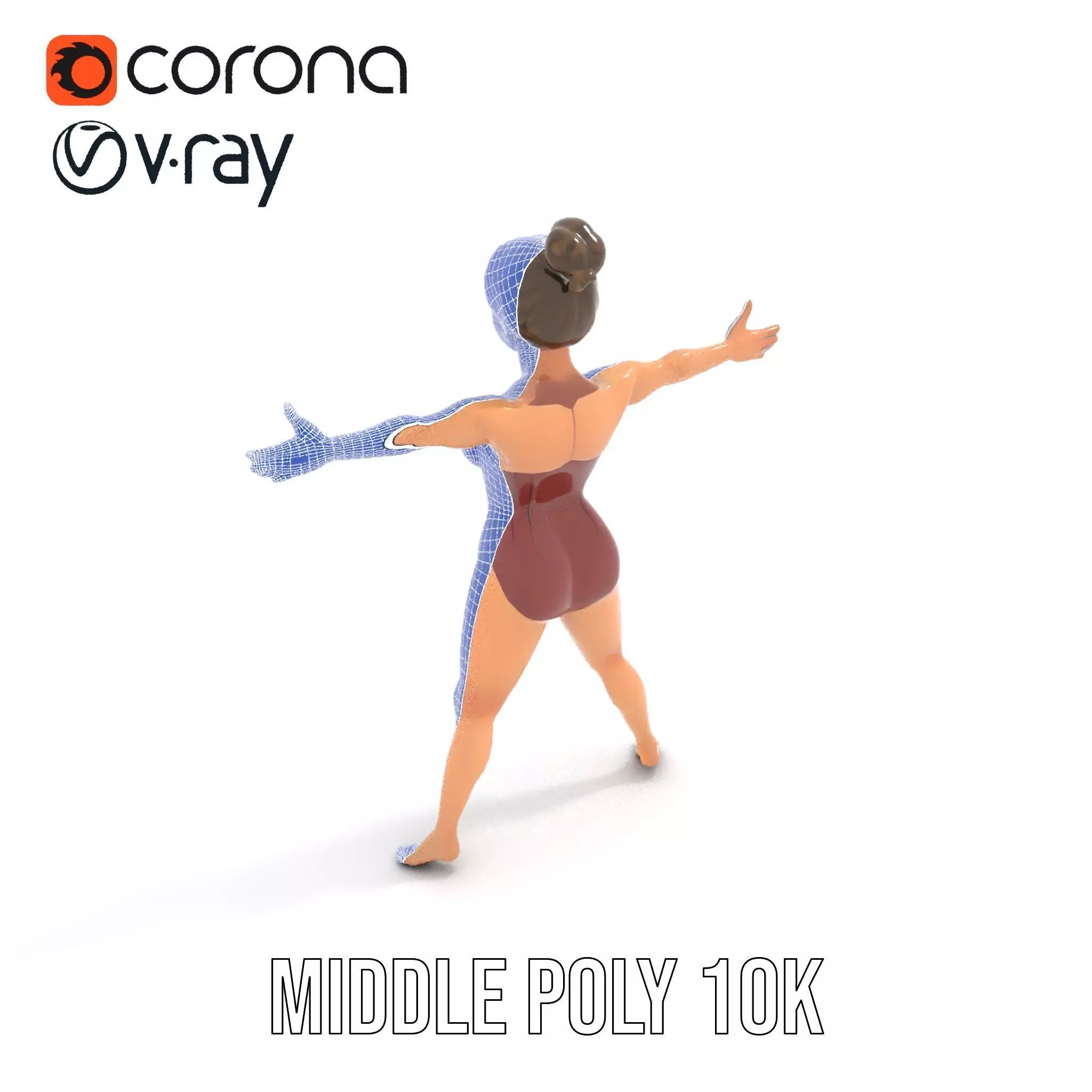 Stylized Swimsuit Character model pack Low-poly 3D model_26