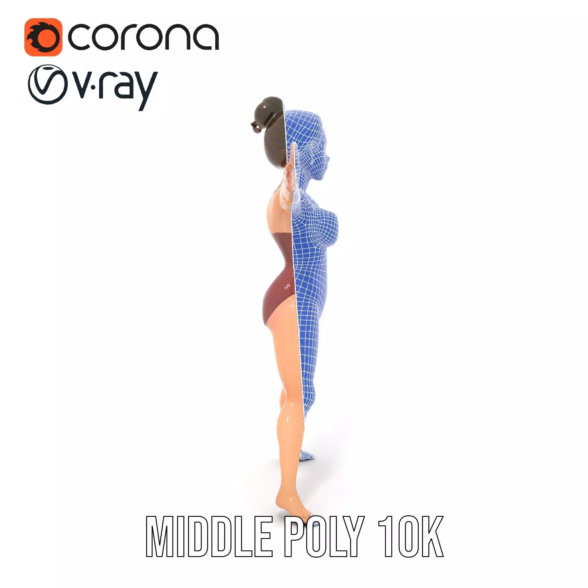 Stylized Swimsuit Character model pack Low-poly 3D model_23