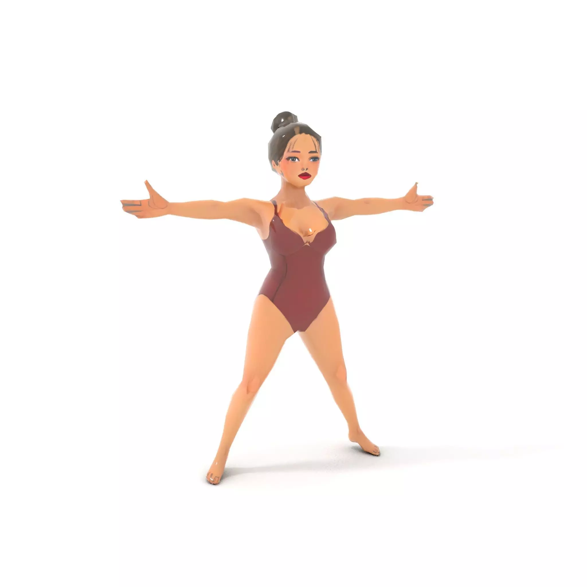 Stylized Swimsuit Character model pack Low-poly 3D model_7