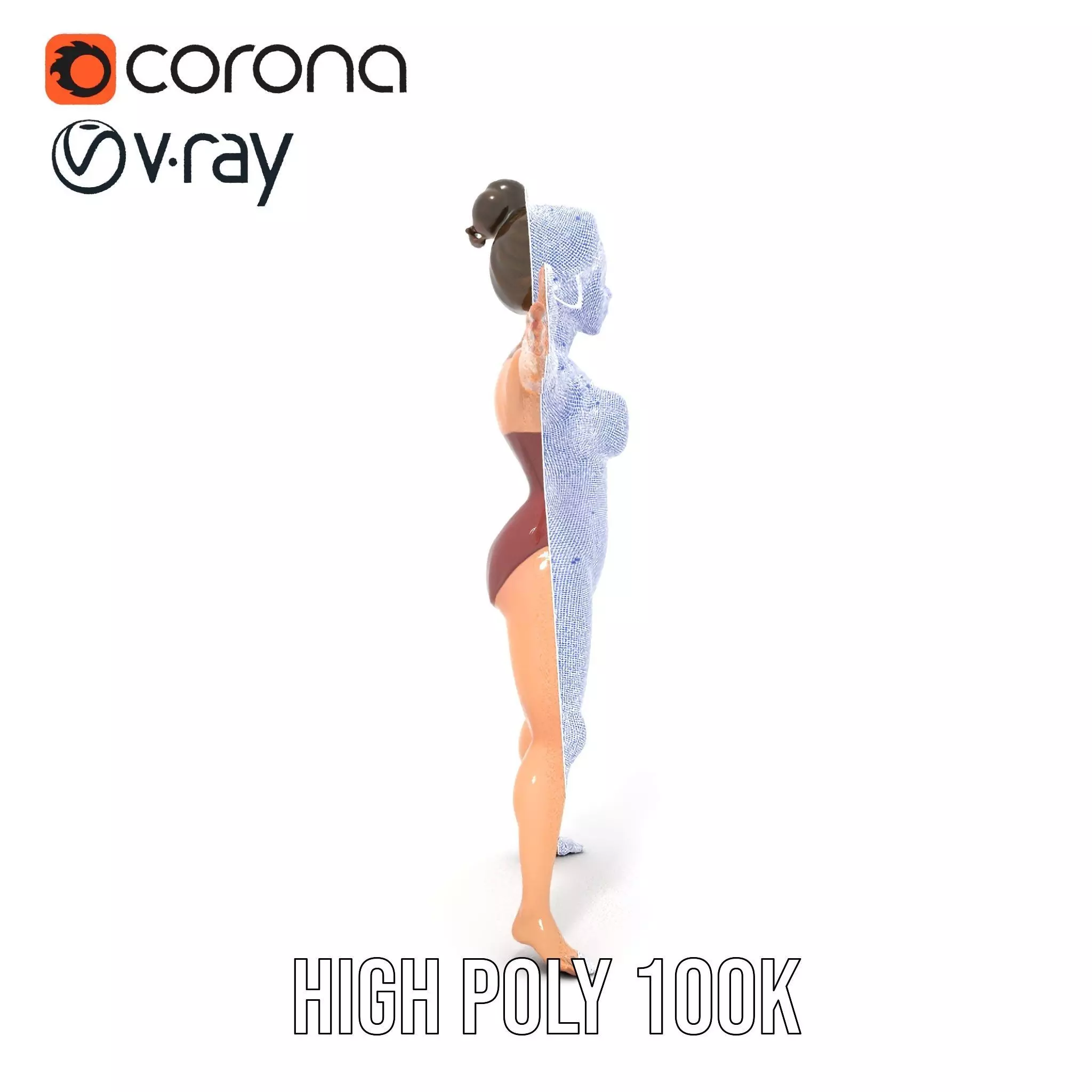 Stylized Swimsuit Character model pack Low-poly 3D model_34