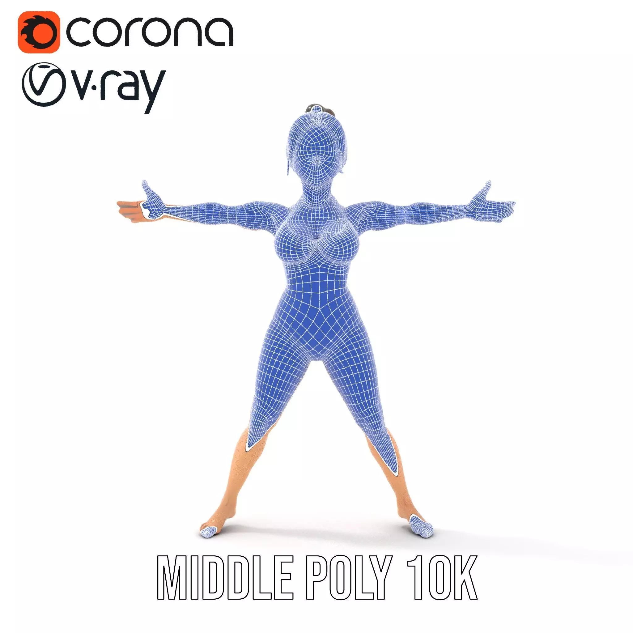 Stylized Swimsuit Character model pack Low-poly 3D model_13