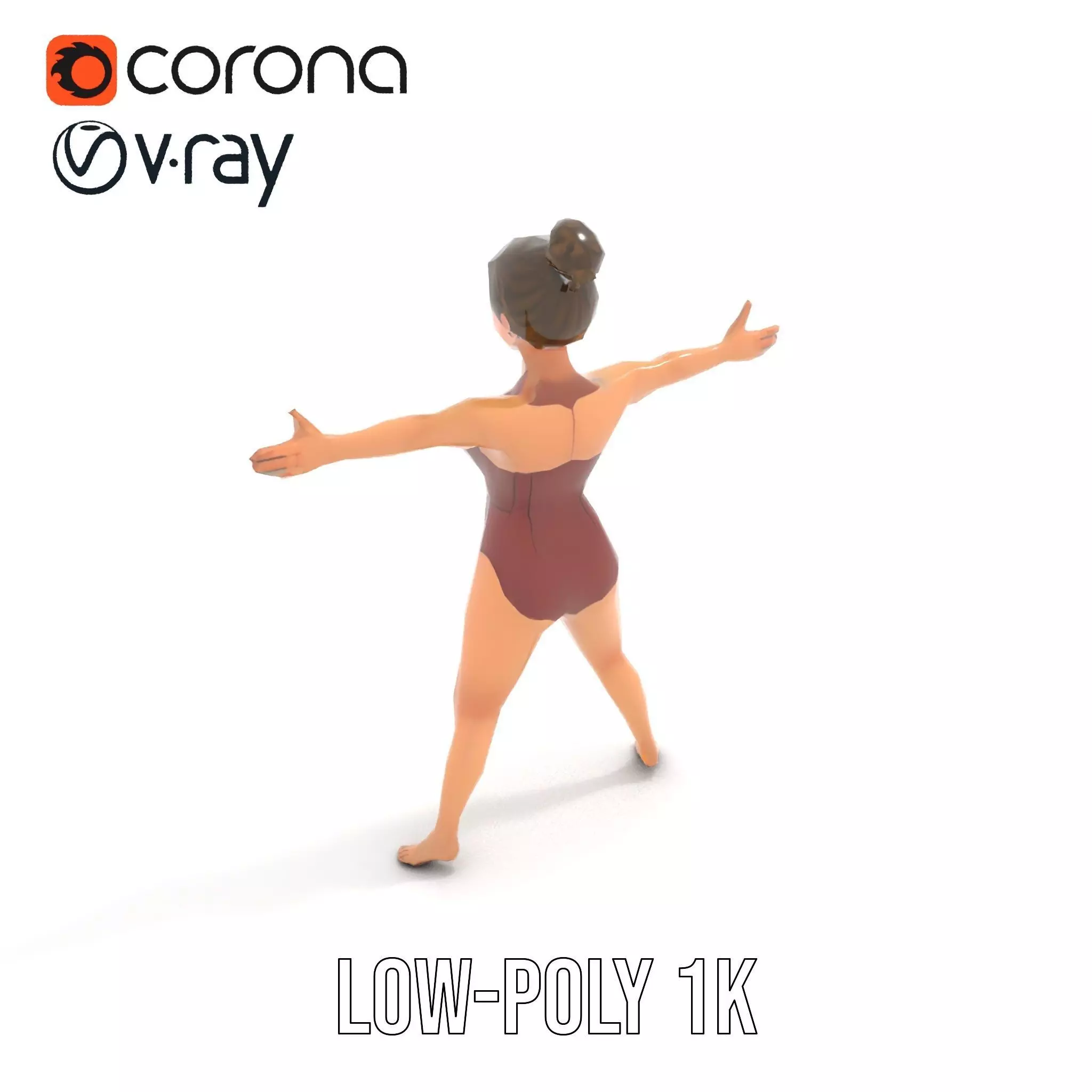 Stylized Swimsuit Character model pack Low-poly 3D model_11