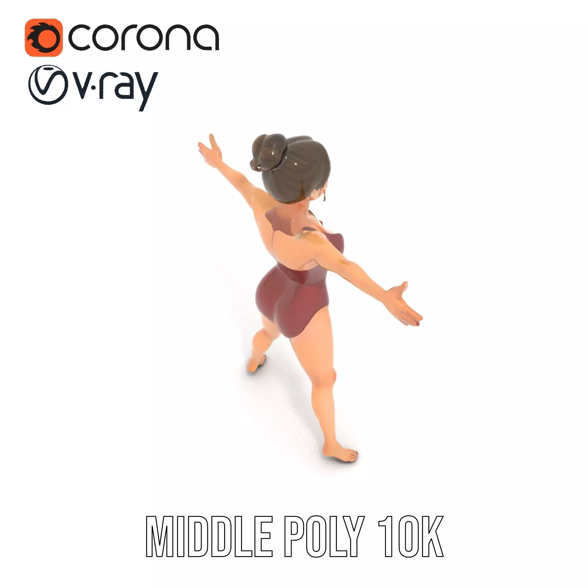 Stylized Swimsuit Character model pack Low-poly 3D model_21