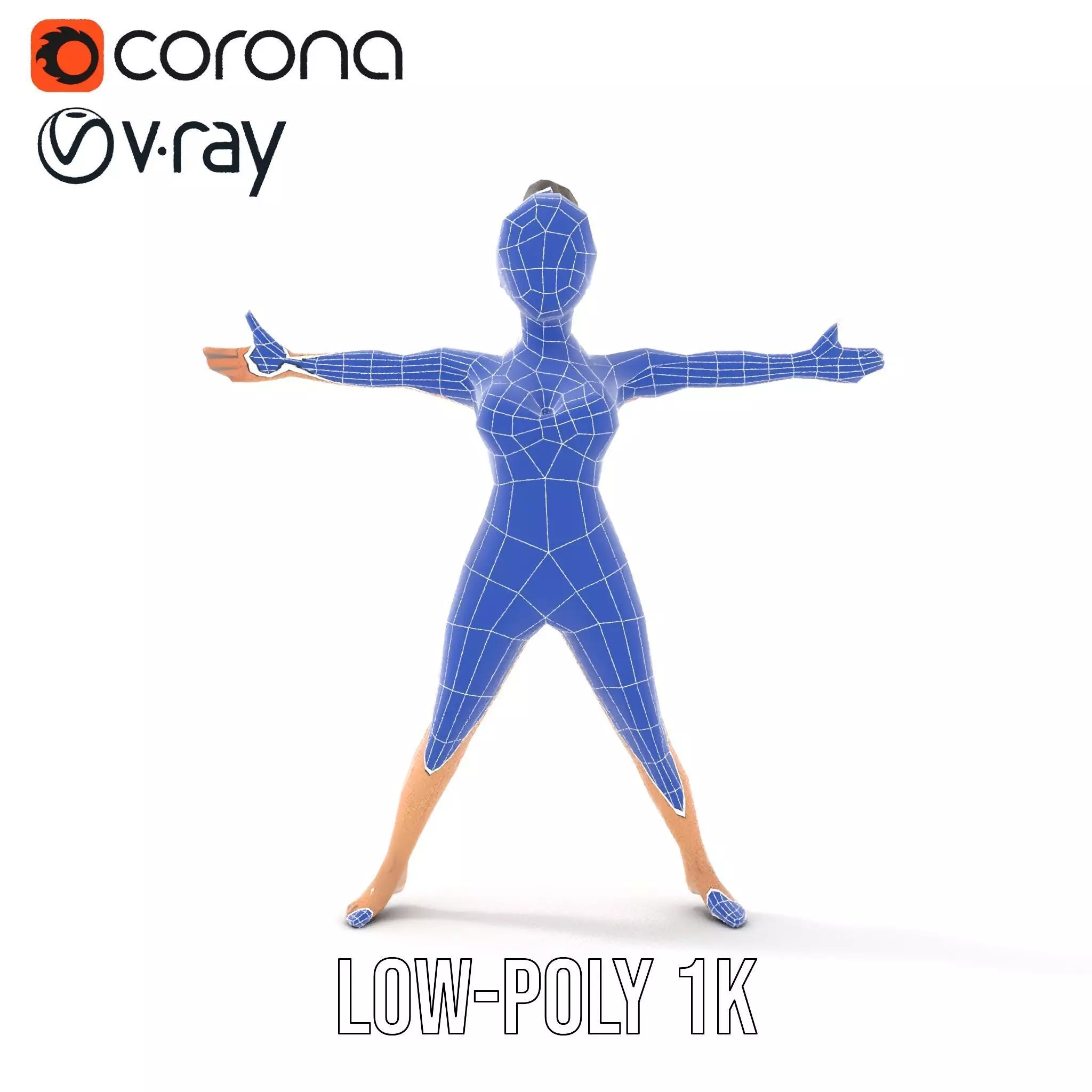 Stylized Swimsuit Character model pack Low-poly 3D model_8