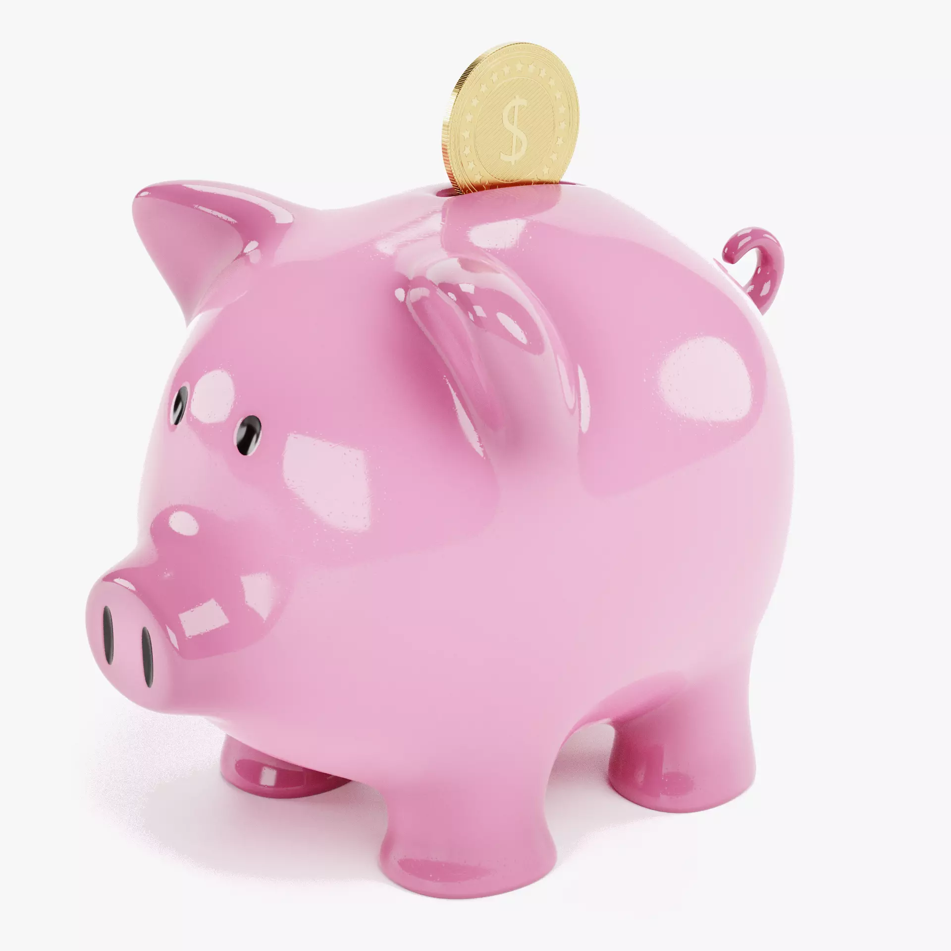 -Piggy Bank with Coin- 3D model_13
