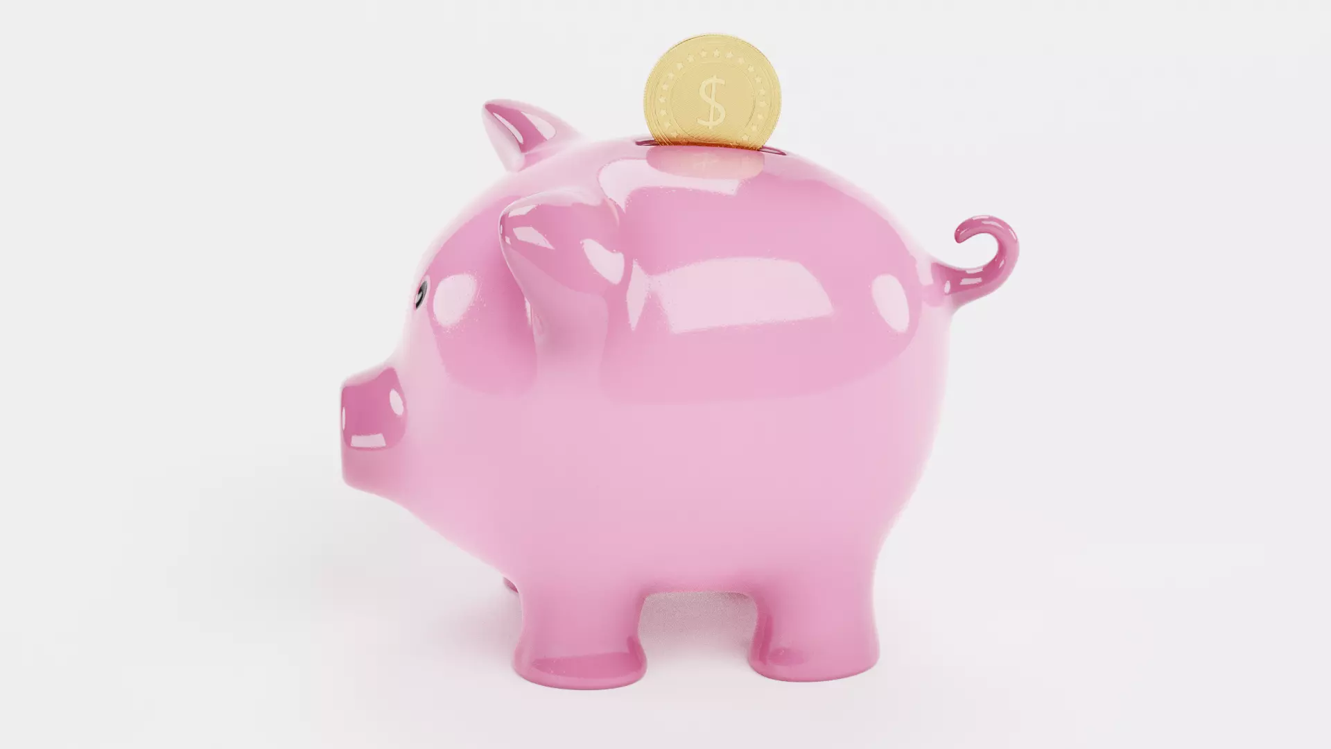-Piggy Bank with Coin- 3D model_4