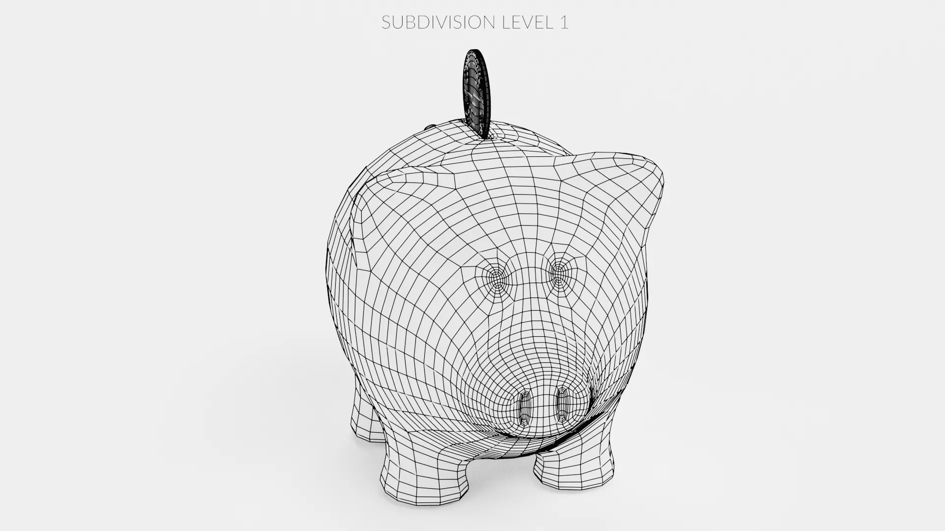 -Piggy Bank with Coin- 3D model_12
