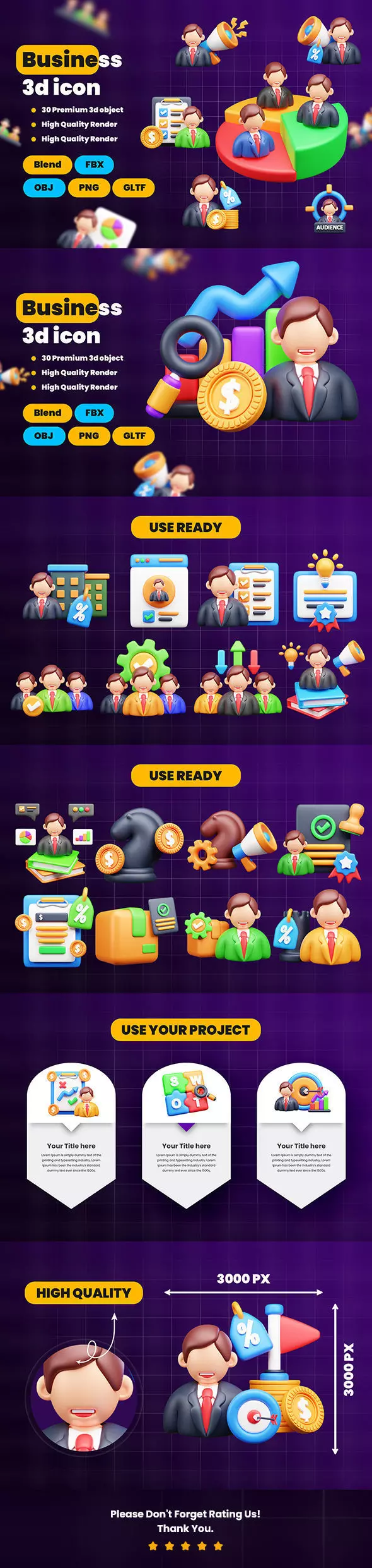 3D Business and Marketing Icon Pack 30 High Quality Illustration 3D model_125