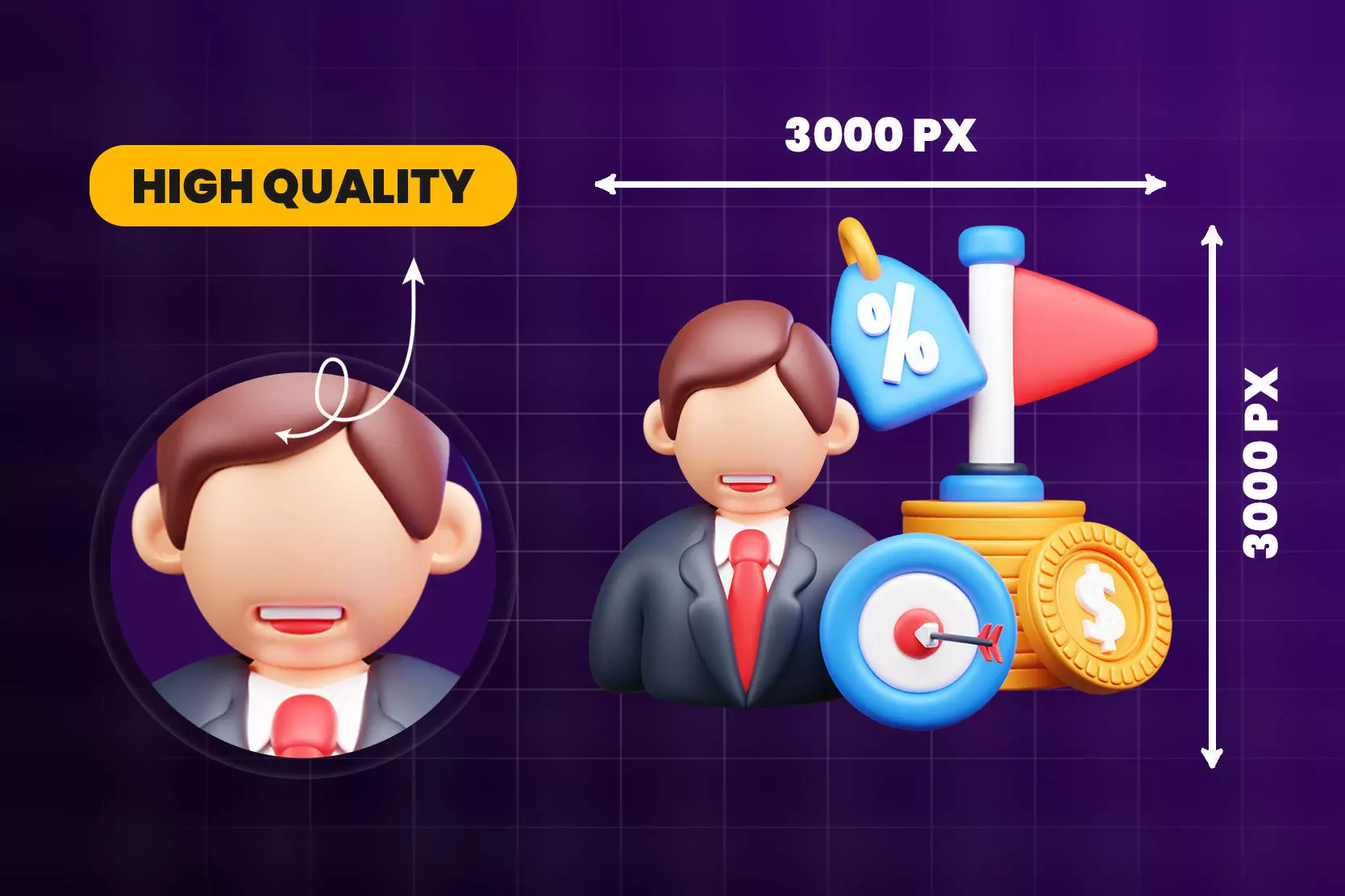 3D Business and Marketing Icon Pack 30 High Quality Illustration 3D model_5