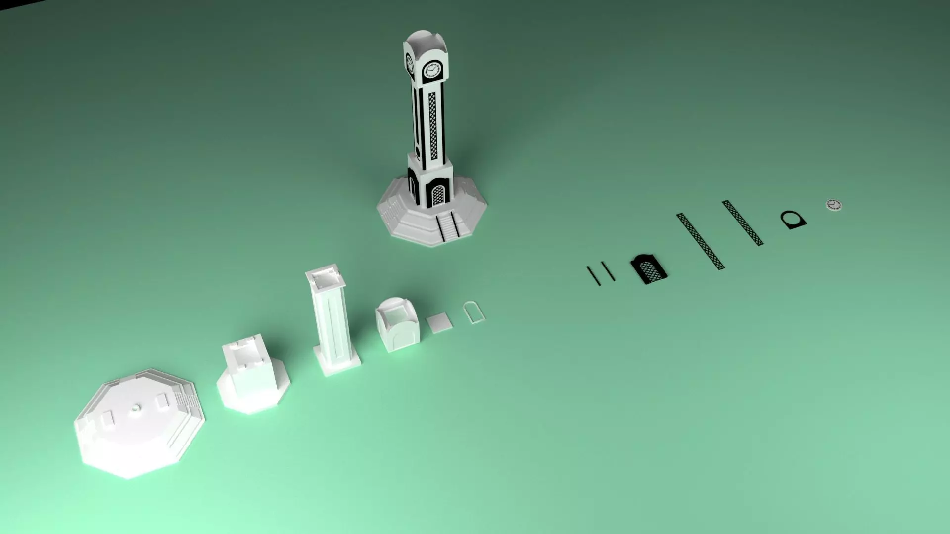 Homs Clock Tower Modular 3D Model Light Up Desk Lamp 3D print model