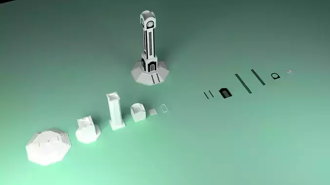 Homs Clock Tower  Modular 3D Model  Light Up Desk Lamp