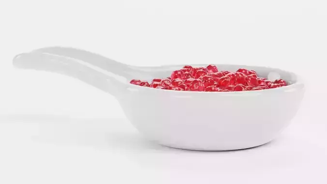Red Caviar - Appetizer Spoon with Fish Roe Serving Setup 3D model 6