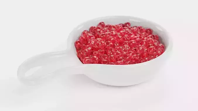 Red Caviar - Appetizer Spoon with Fish Roe Serving Setup 3D model 3