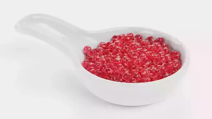 Red Caviar - Appetizer Spoon with Fish Roe Serving Setup 3D model