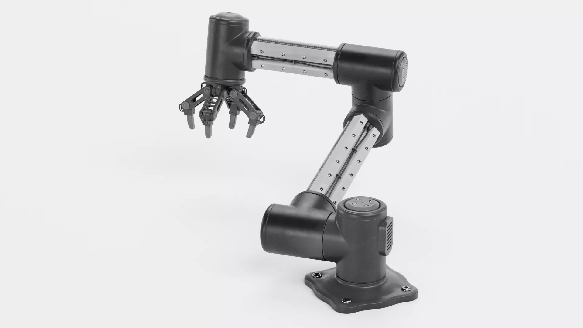 Robotic Arm with 4-Finger Gripper - V2 Rigged 3D model