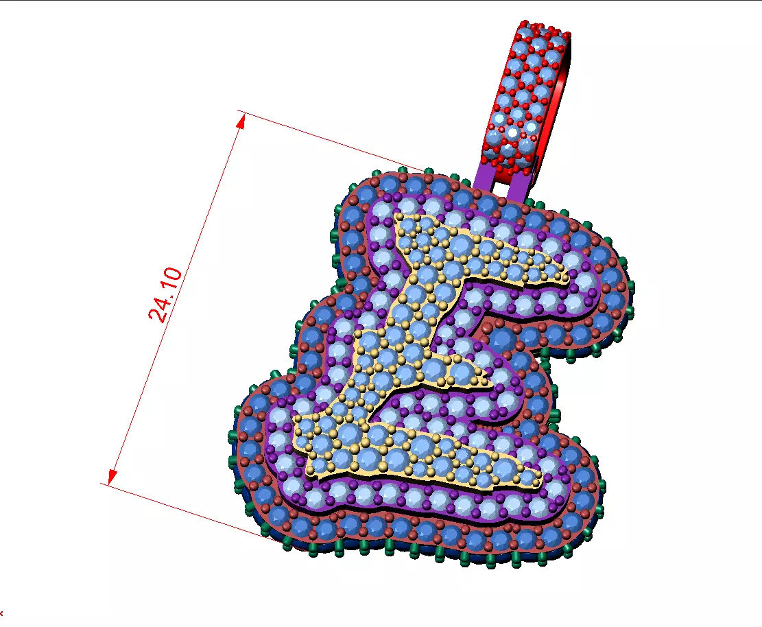 Triple layer Hip Hop Pendant 3D print model_5