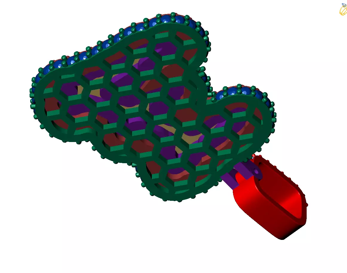 Triple layer Hip Hop Pendant 3D print model_14